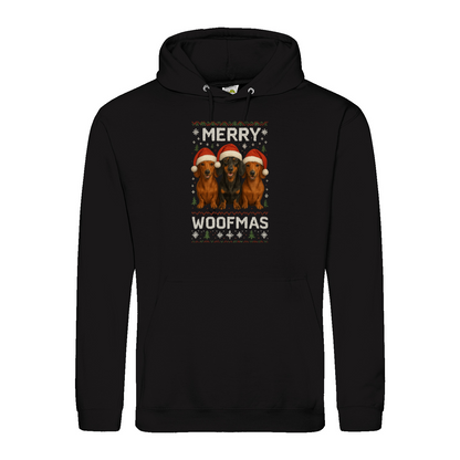 Merry Woofmas Hoodie – Lustiger Dackel Weihnachts-Hoodie-Hoodie-True Insights