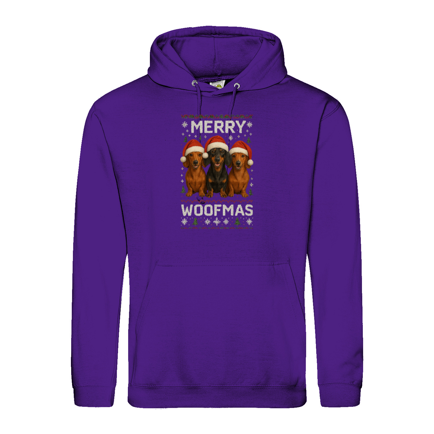 Merry Woofmas Hoodie – Lustiger Dackel Weihnachts-Hoodie-Hoodie-True Insights