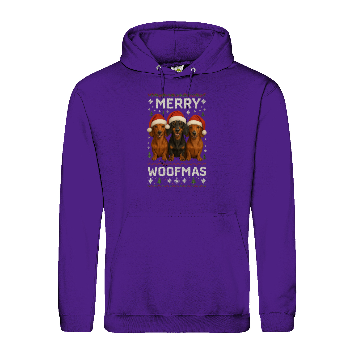 Merry Woofmas Hoodie – Lustiger Dackel Weihnachts-Hoodie-Hoodie-True Insights