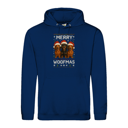 Merry Woofmas Hoodie – Lustiger Dackel Weihnachts-Hoodie-Hoodie-True Insights