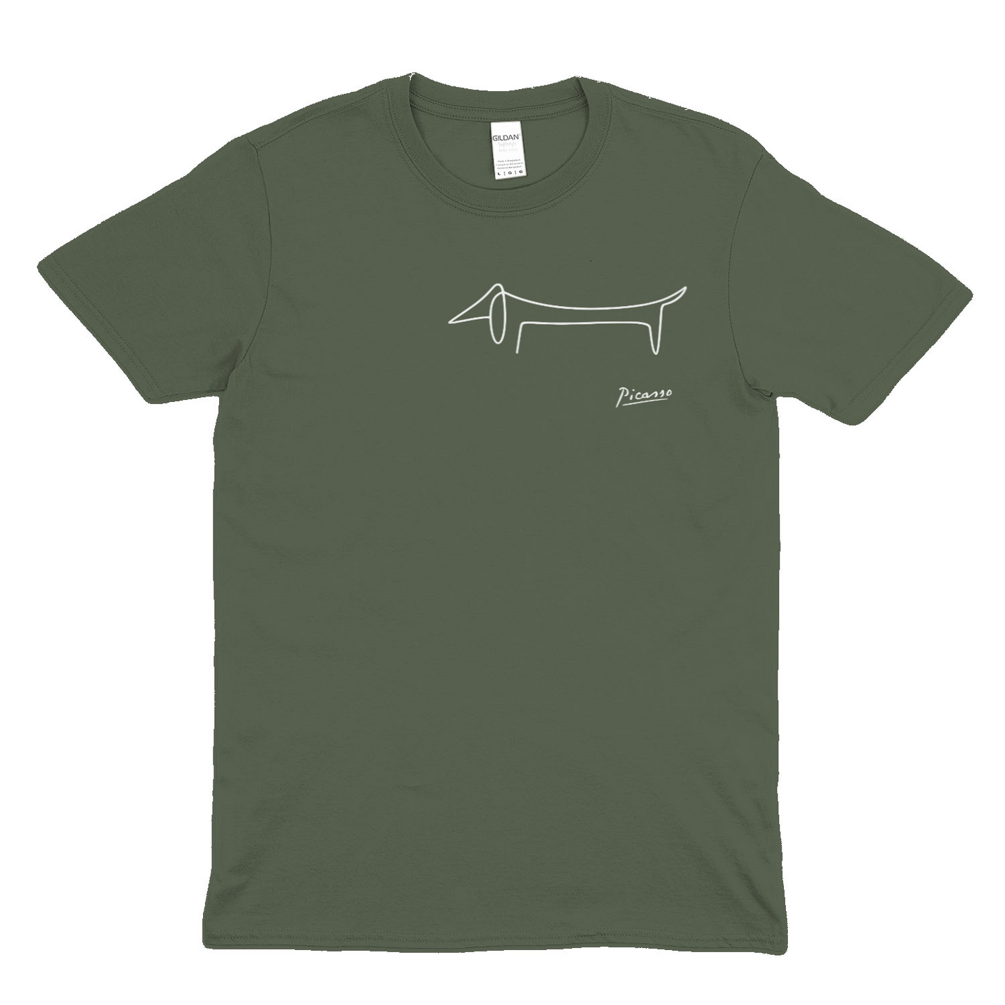 Picasso Dackel T-Shirt – Minimalistische Hundelinie mit Kultfaktor - kleines Motiv