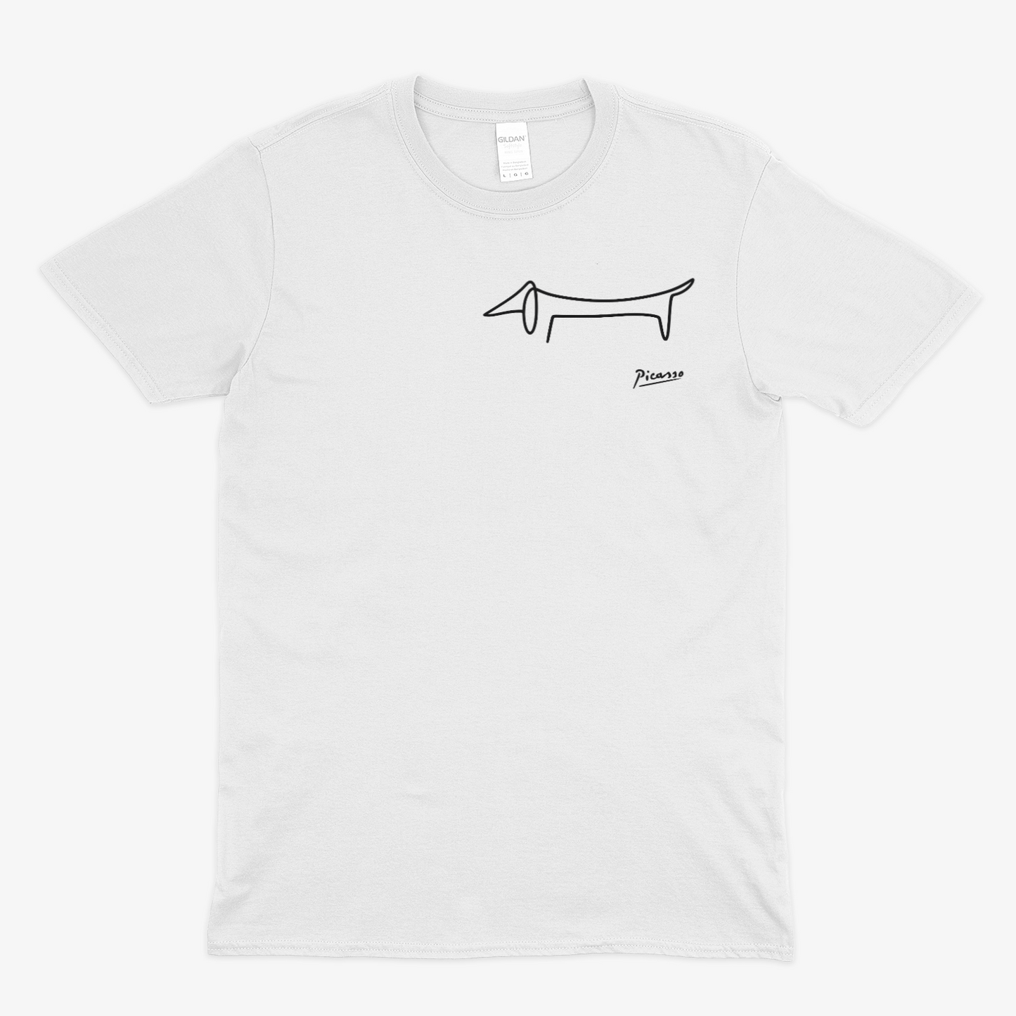 Picasso Dackel T-Shirt – Minimalistische Hundelinie mit Kultfaktor - kleines Motiv