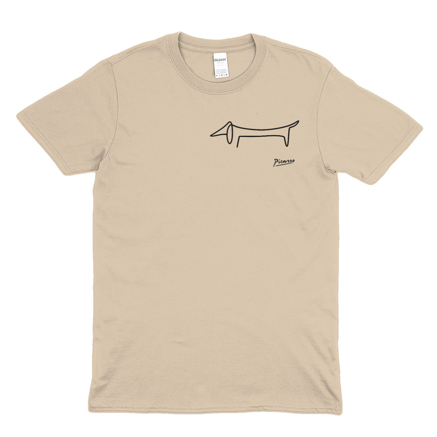 Picasso Dackel T-Shirt – Minimalistische Hundelinie mit Kultfaktor - kleines Motiv