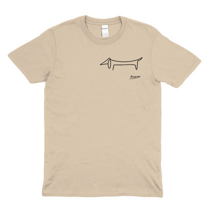 Picasso Dackel T-Shirt – Minimalistische Hundelinie mit Kultfaktor - kleines Motiv