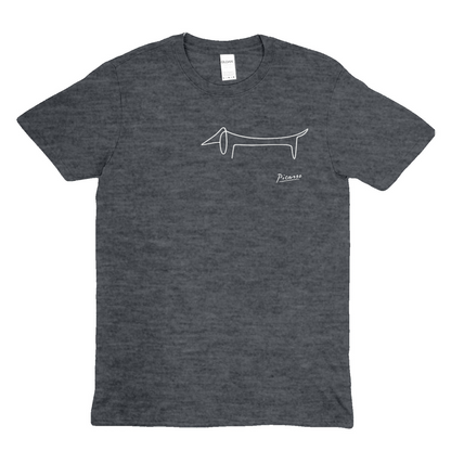 Picasso Dackel T-Shirt – Minimalistische Hundelinie mit Kultfaktor - kleines Motiv