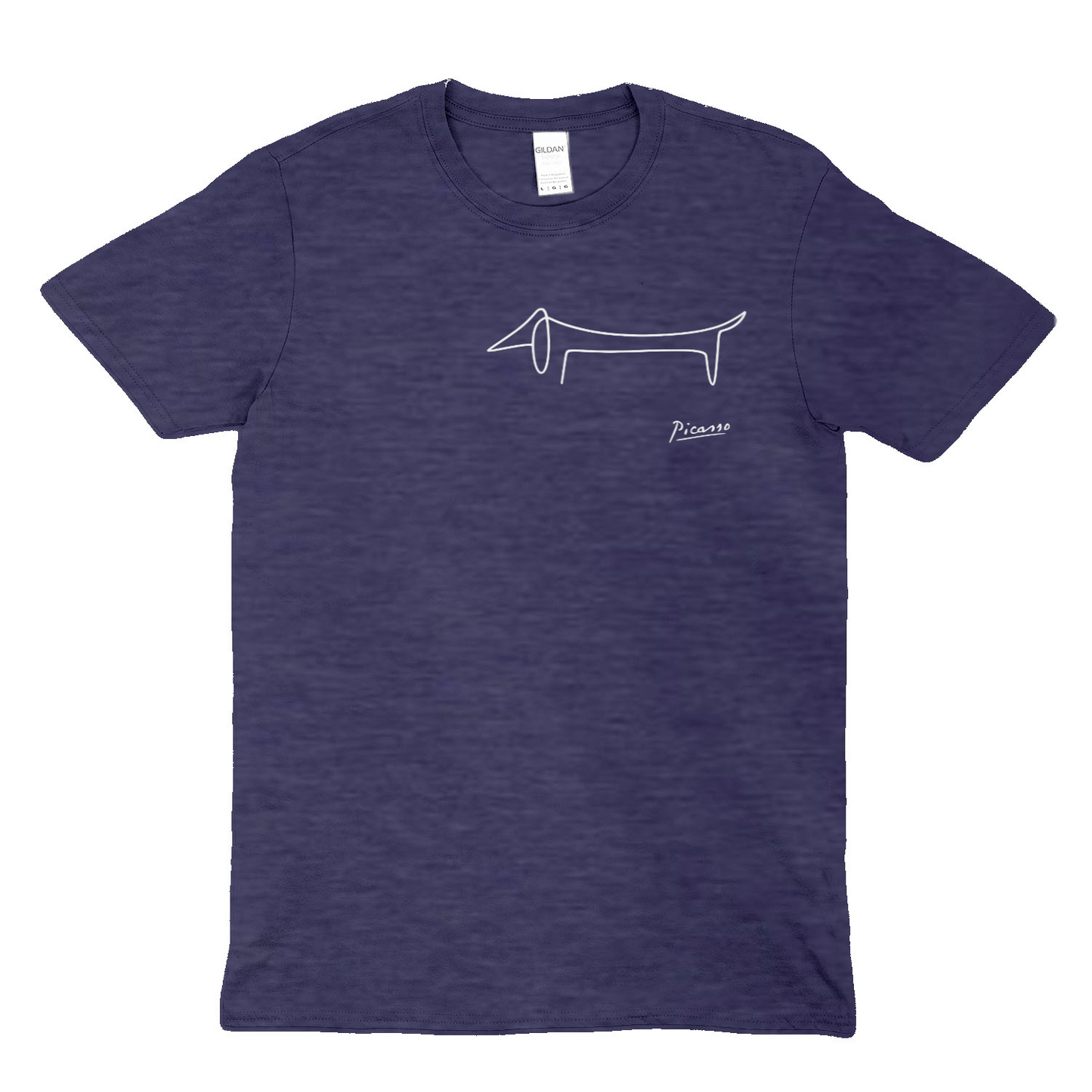 Picasso Dackel T-Shirt – Minimalistische Hundelinie mit Kultfaktor - kleines Motiv