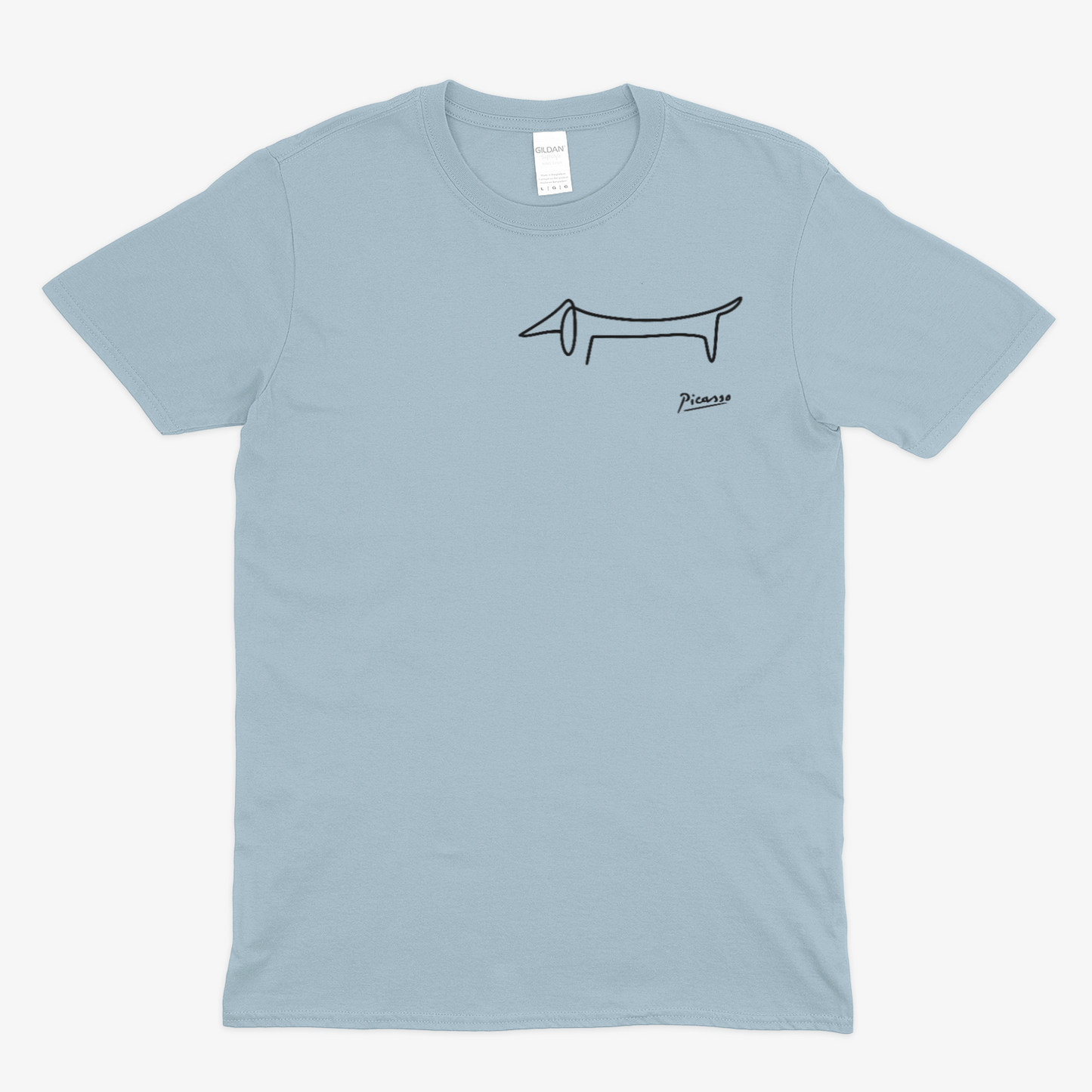 Picasso Dackel T-Shirt – Minimalistische Hundelinie mit Kultfaktor - kleines Motiv