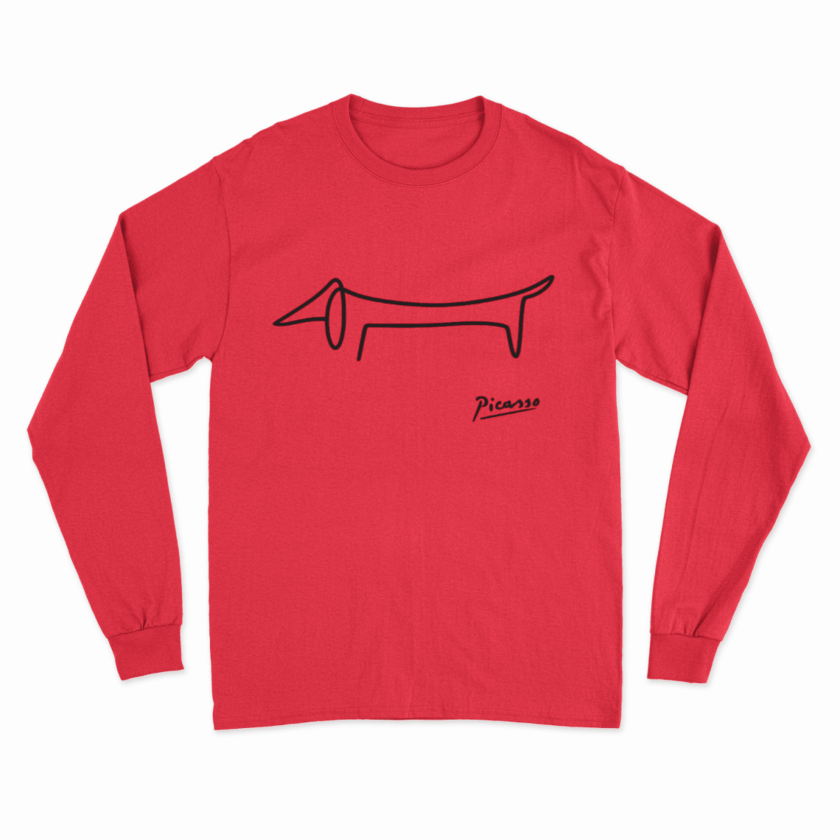 Picasso Dackel Sweatshirt – Minimalistische Hundekunst im Line-Art Stil
