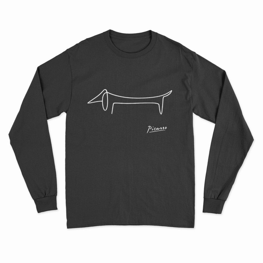 True Insights Sweatshirt Picasso Dackel minimalistische Line-Art Hundekunst in Jet Black