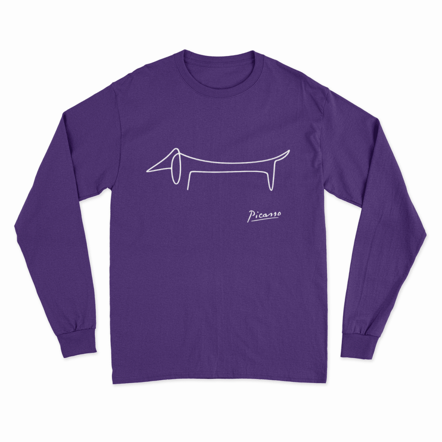True Insights Sweatshirt Picasso Dackel minimalistische Line-Art Hundekunst in Purple