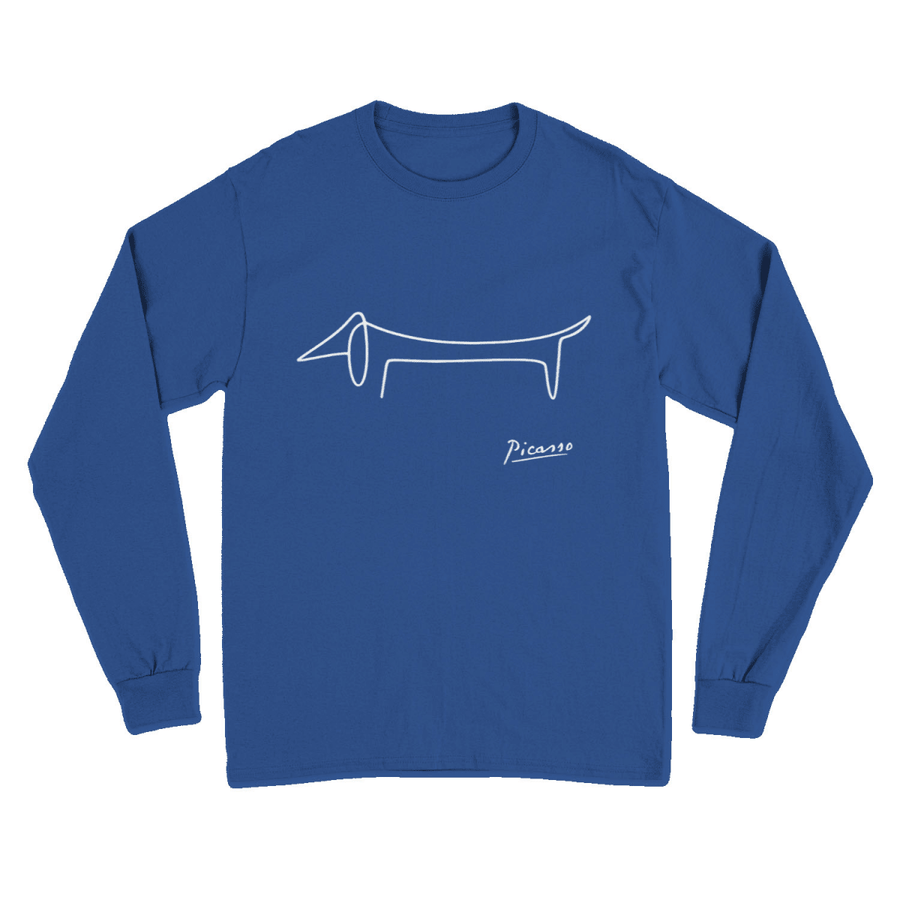 True Insights Sweatshirt Picasso Dackel minimalistische Line-Art Hundekunst in Royal Blue