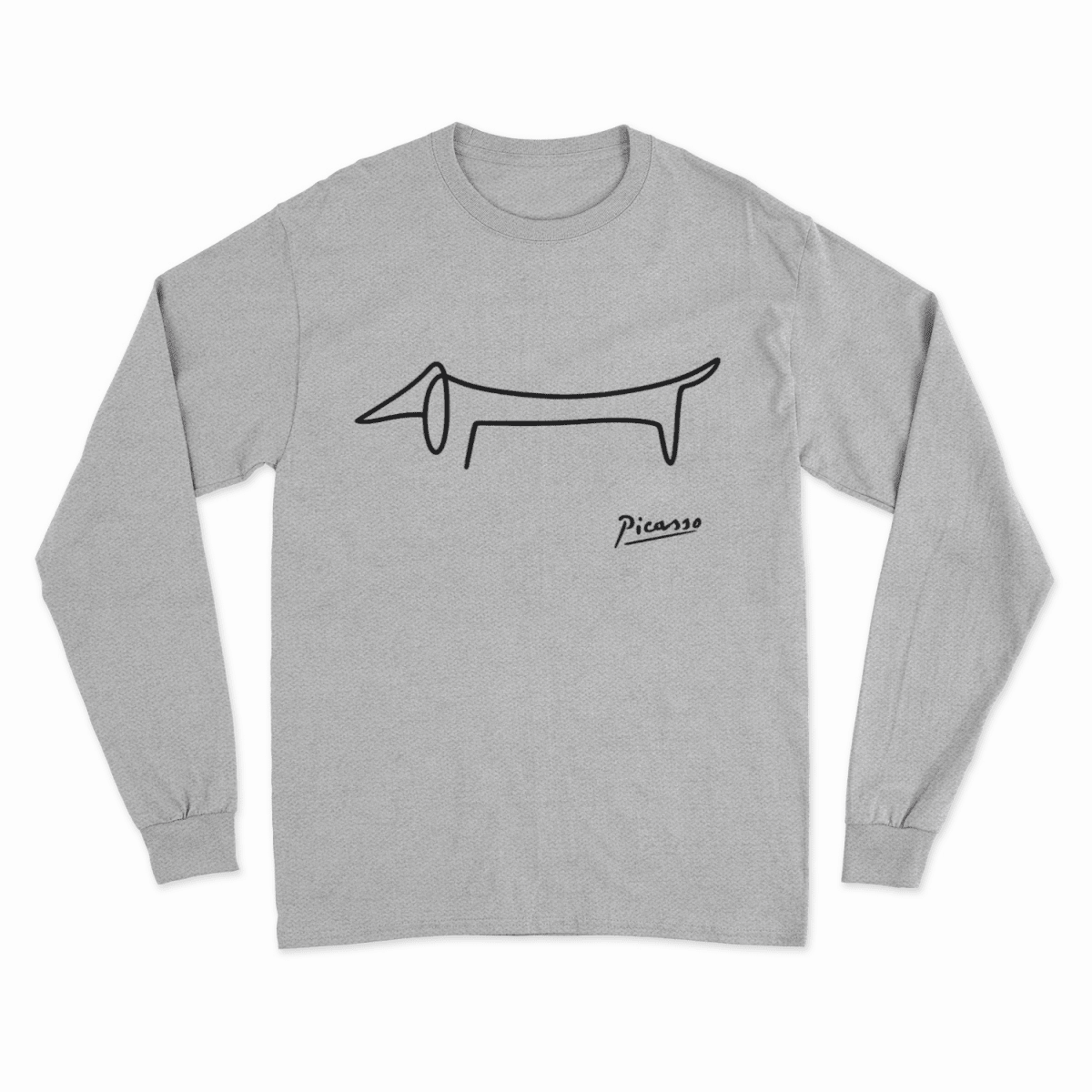 Picasso Dackel Sweatshirt – Minimalistische Hundekunst im Line-Art Stil