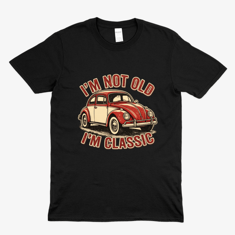 True Insights T-Shirt Käfer Oldtimer Motiv I'm Not Old I'm Classic in Schwarz für Herren und Damen