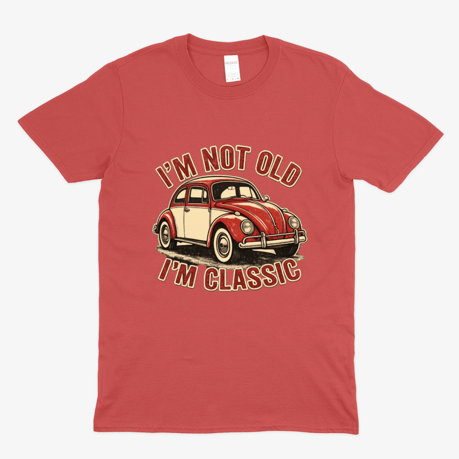 True Insights T-Shirt satirisches Käfer Motiv I'm Not Old I'm Classic im Alltagslook präsentiert