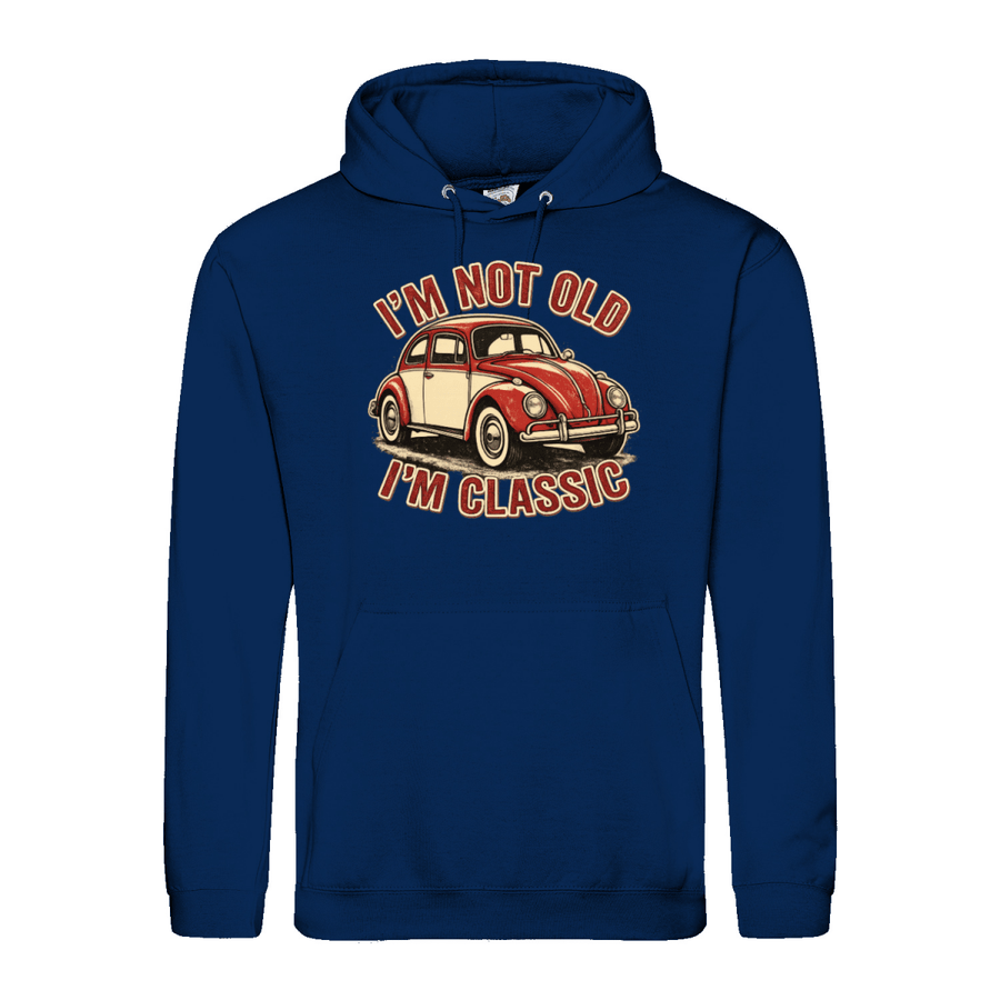 True Insights Hoodie I'm Not Old I'm Classic Vintage Käfer in Oxford Navy, satirischer Jahrgang-Print