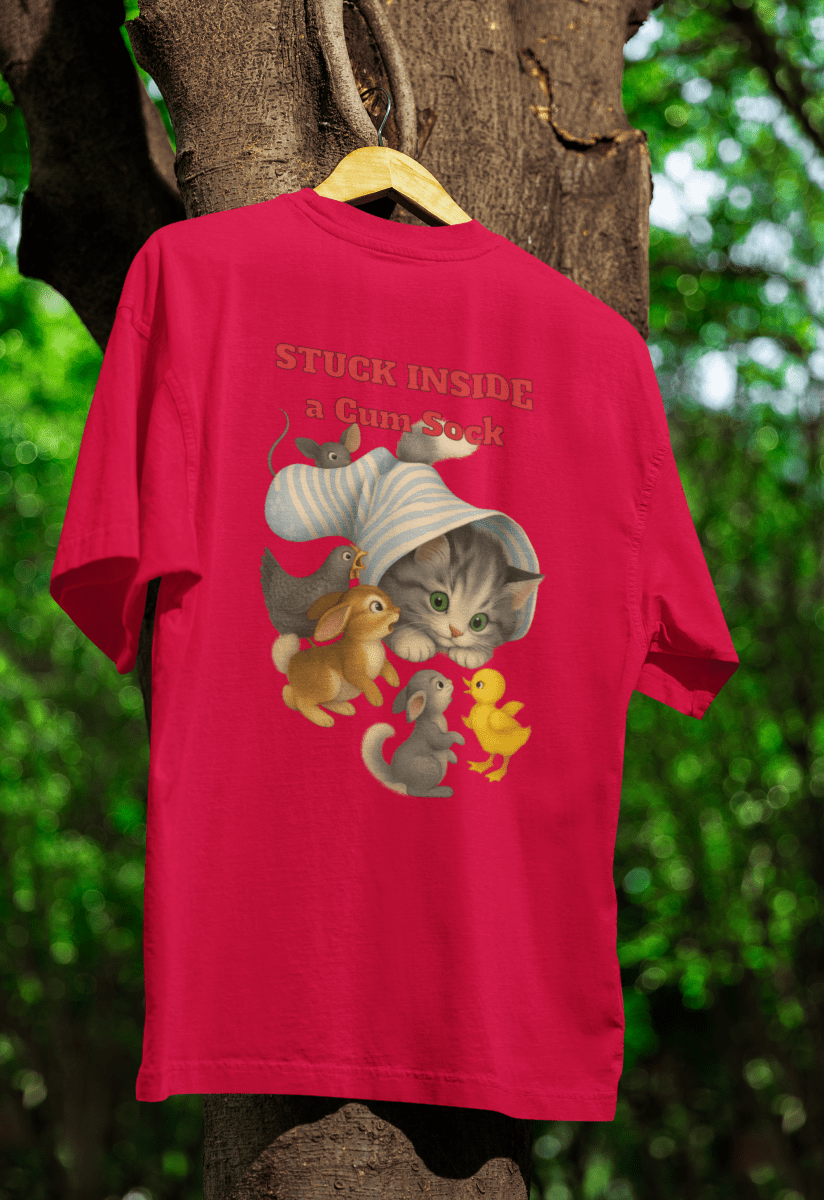 True Insights T-Shirt Stuck Inside a Sock lustiges Retro-Katzen-Motiv im Lifestyle-Look