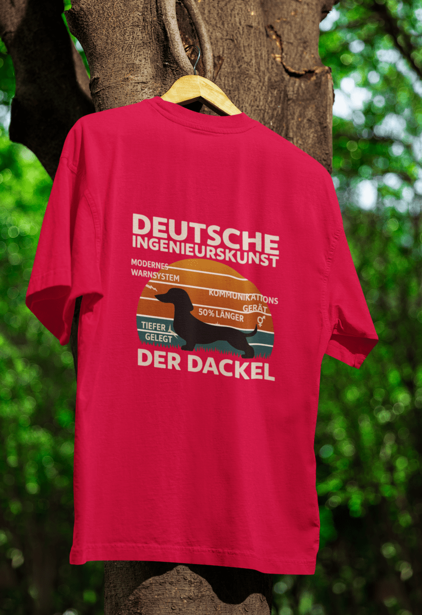 Deutsche Ingenieurskunst – Der Dackel | Satirisches Retro-Design mit Biss T-Shirt