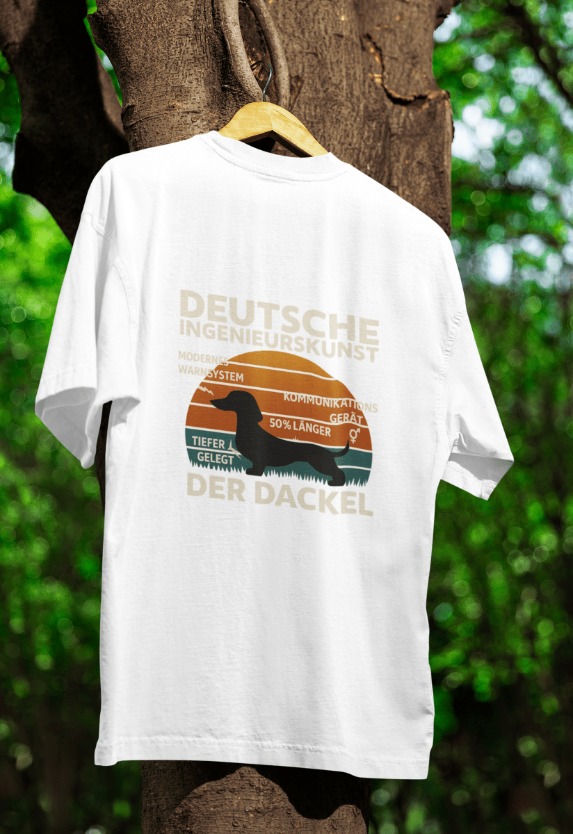 Deutsche Ingenieurskunst – Der Dackel | Satirisches Retro-Design mit Biss T-Shirt