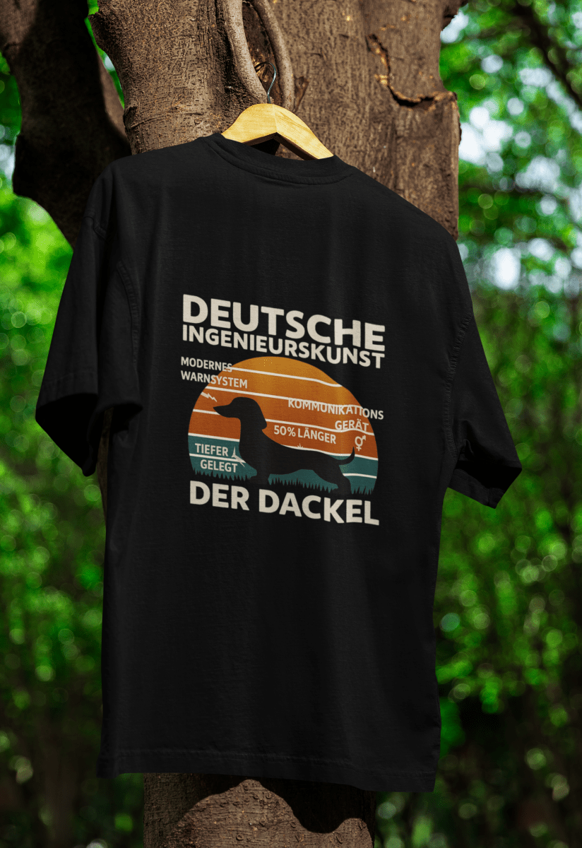 Deutsche Ingenieurskunst – Der Dackel | Satirisches Retro-Design mit Biss T-Shirt