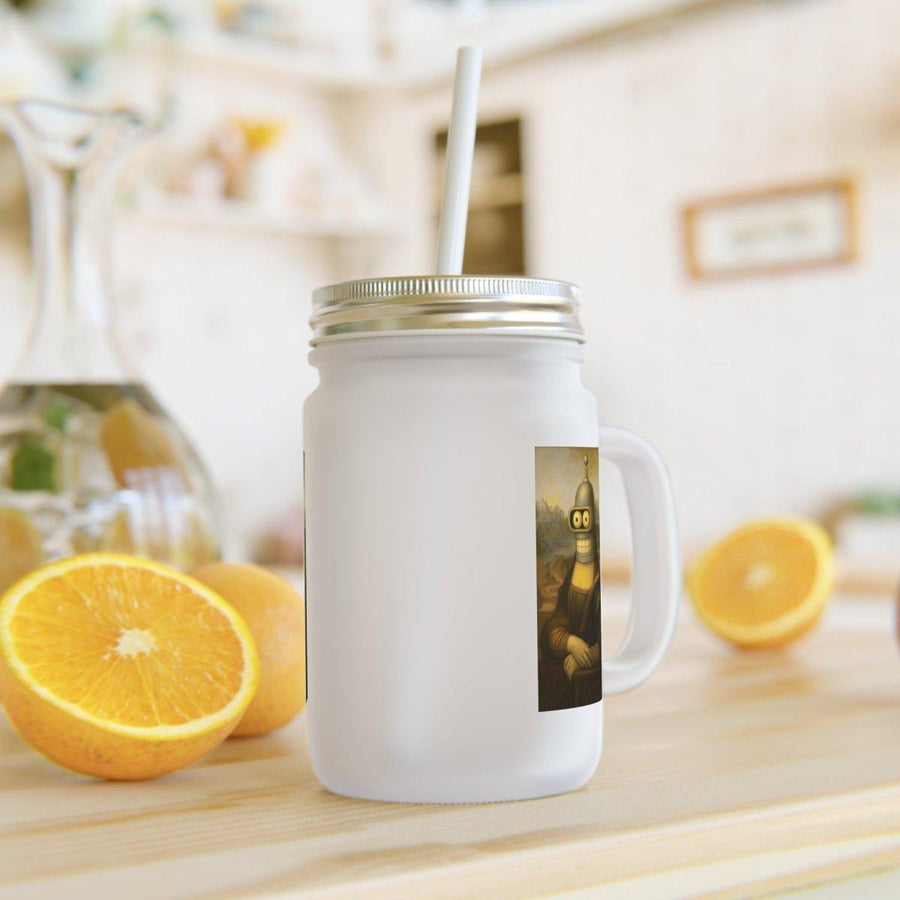 Vintage Motiv – Mona Bender Jar Mug – Lustiger Kunst-Mix aus Mona Lisa & Bender | True Insights Design mit Humor