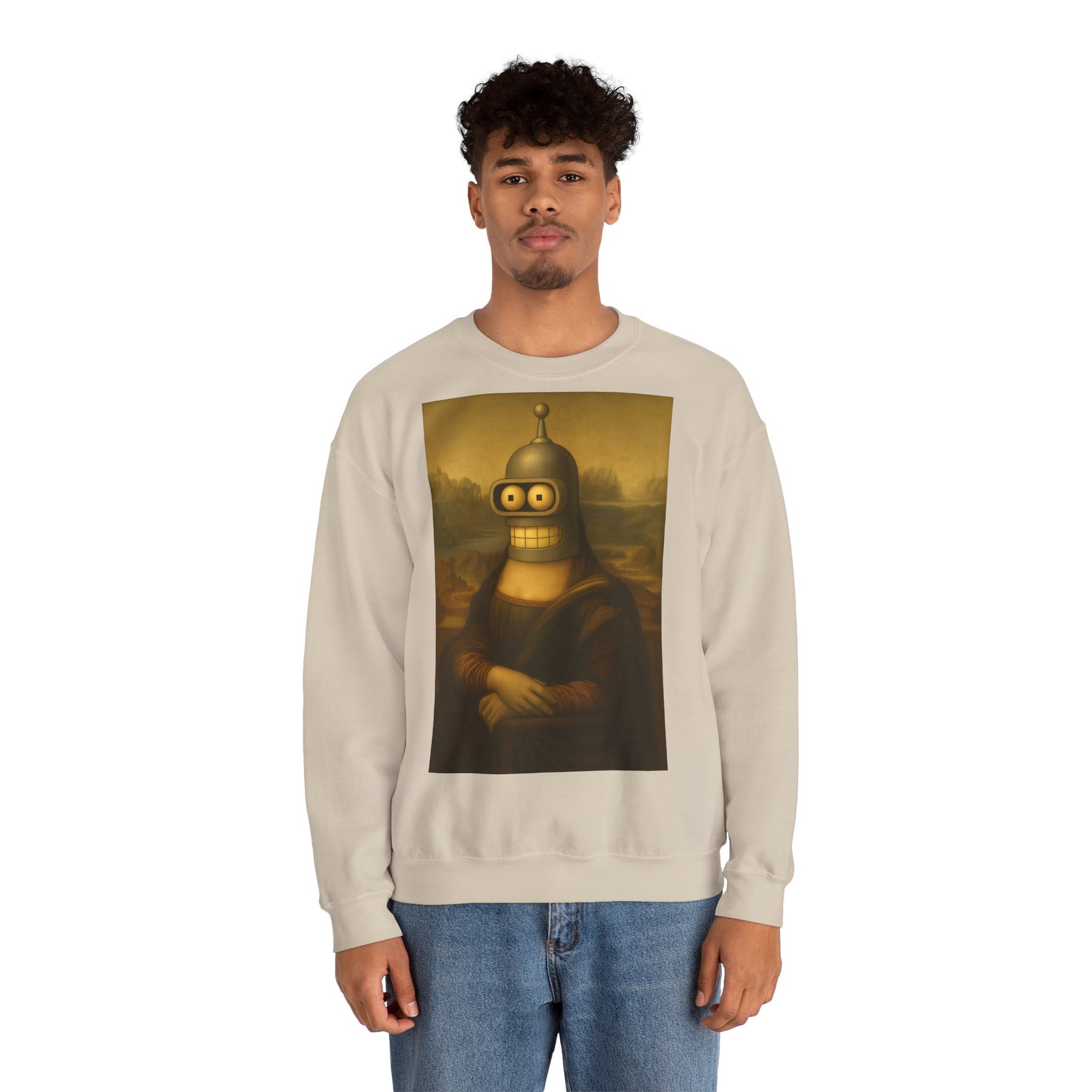 Vintage Motiv – Mona Bender Sweatshirt – Lustiges Nerd Pullover-Motiv mit Mona Lisa & Bender | True Insights Design mit Humor