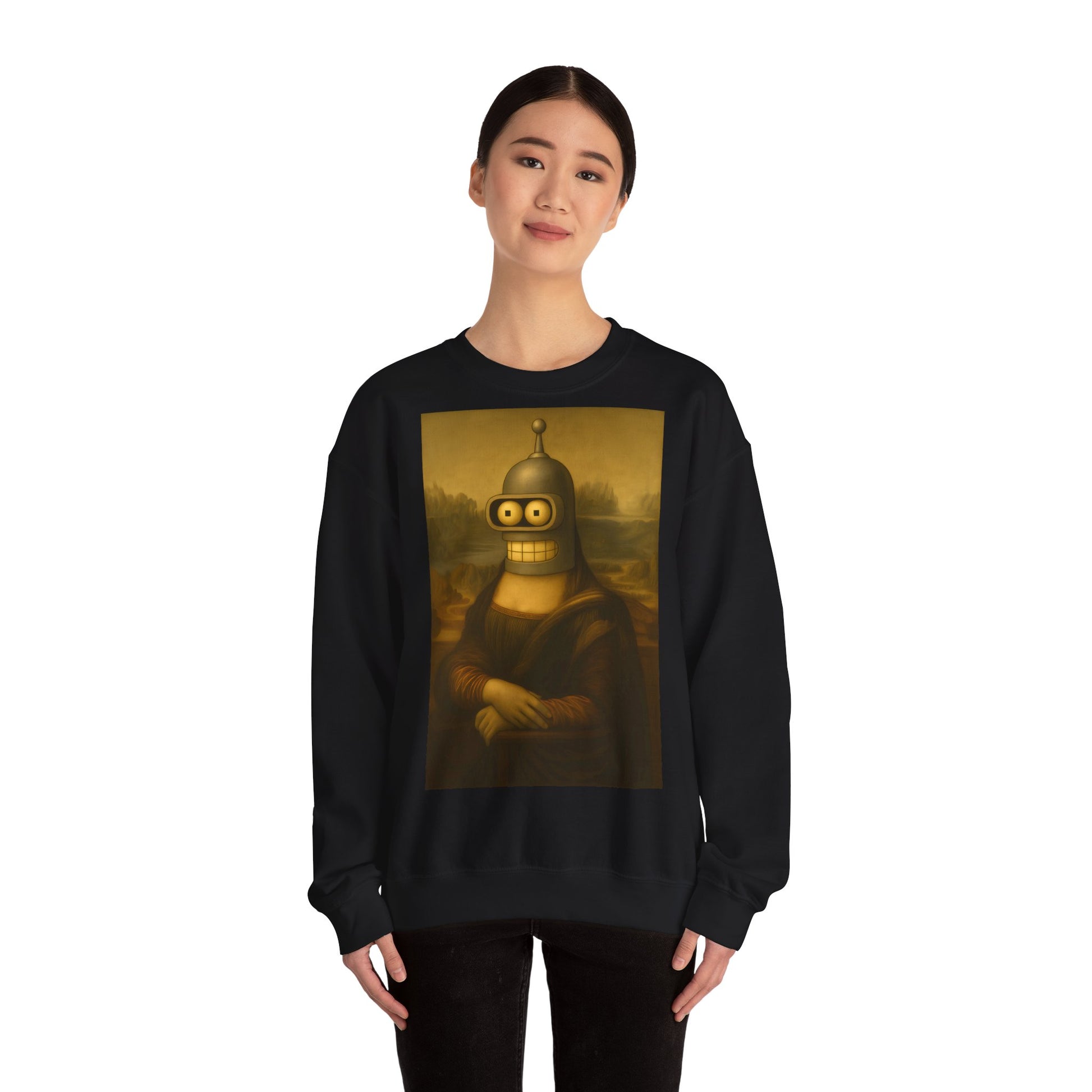 Vintage Motiv – Mona Bender Sweatshirt – Lustiges Nerd Pullover-Motiv mit Mona Lisa & Bender | True Insights Design mit Humor