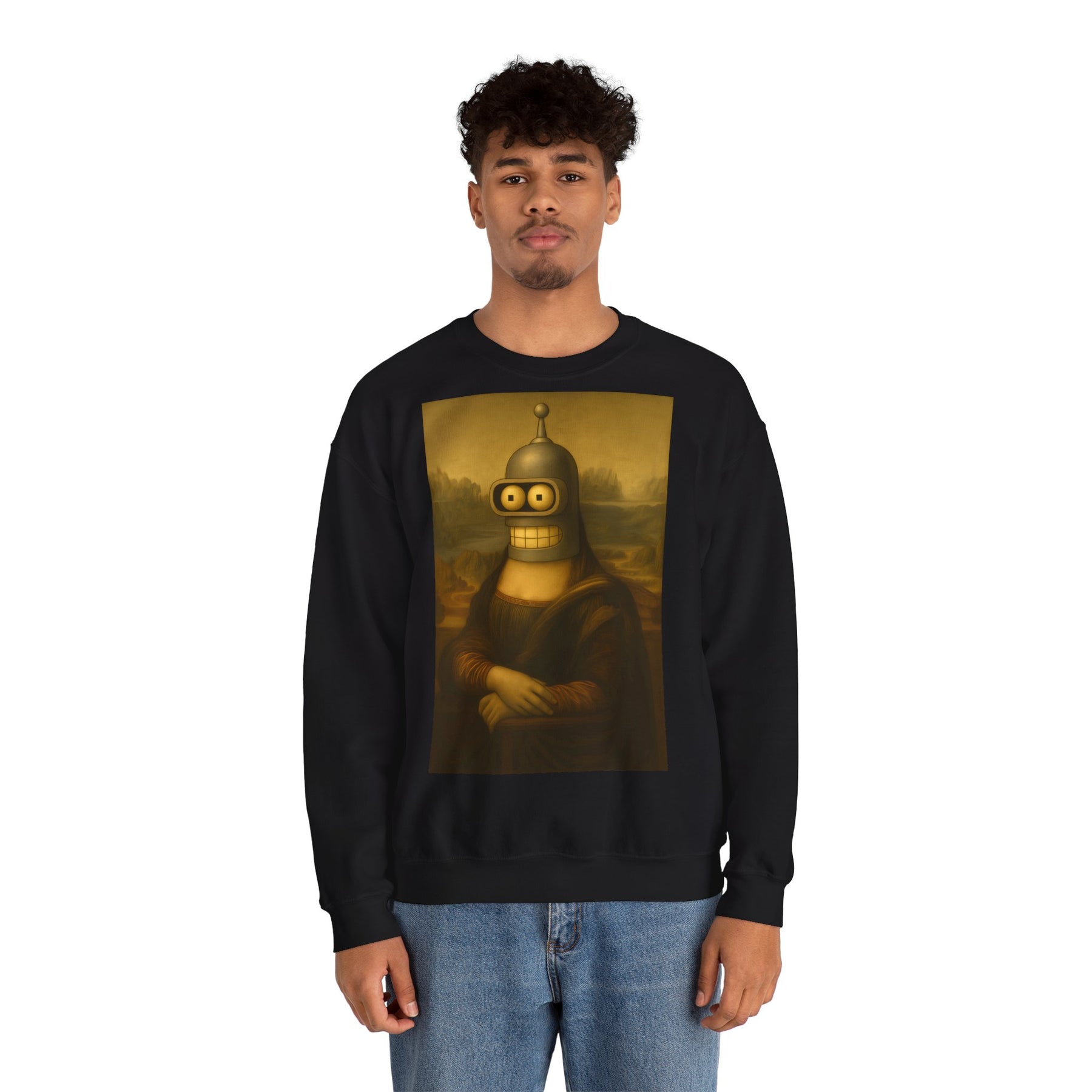 Vintage Motiv – Mona Bender Sweatshirt – Lustiges Nerd Pullover-Motiv mit Mona Lisa & Bender | True Insights Design mit Humor
