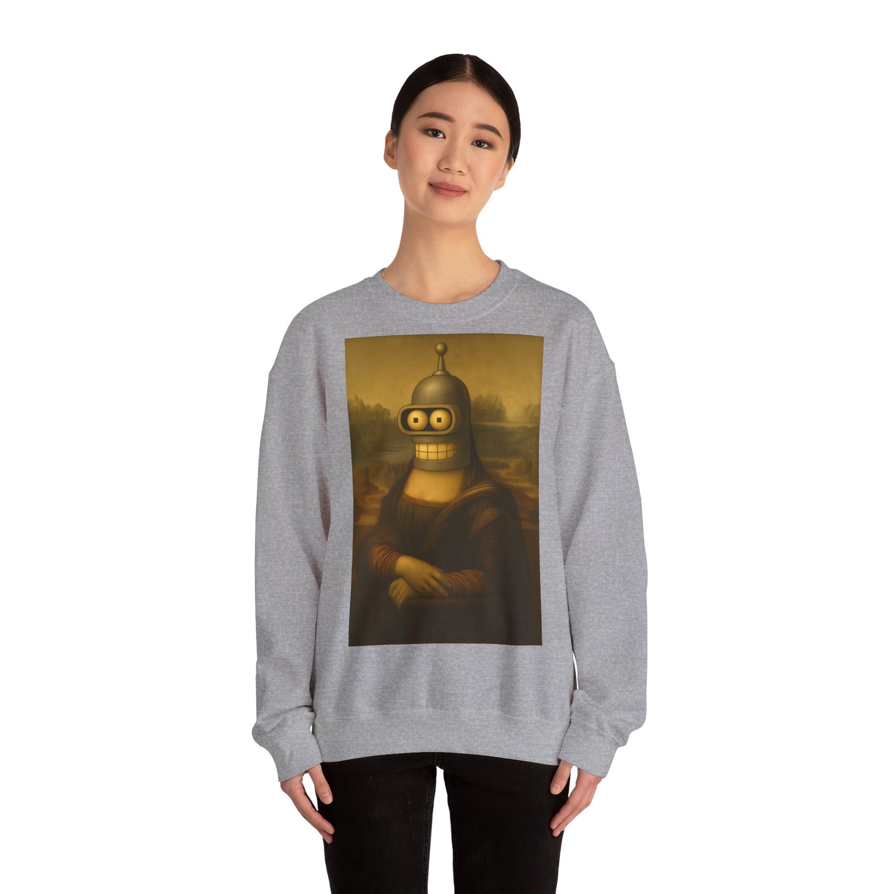 Vintage Motiv – Mona Bender Sweatshirt – Lustiges Nerd Pullover-Motiv mit Mona Lisa & Bender | True Insights Design mit Humor