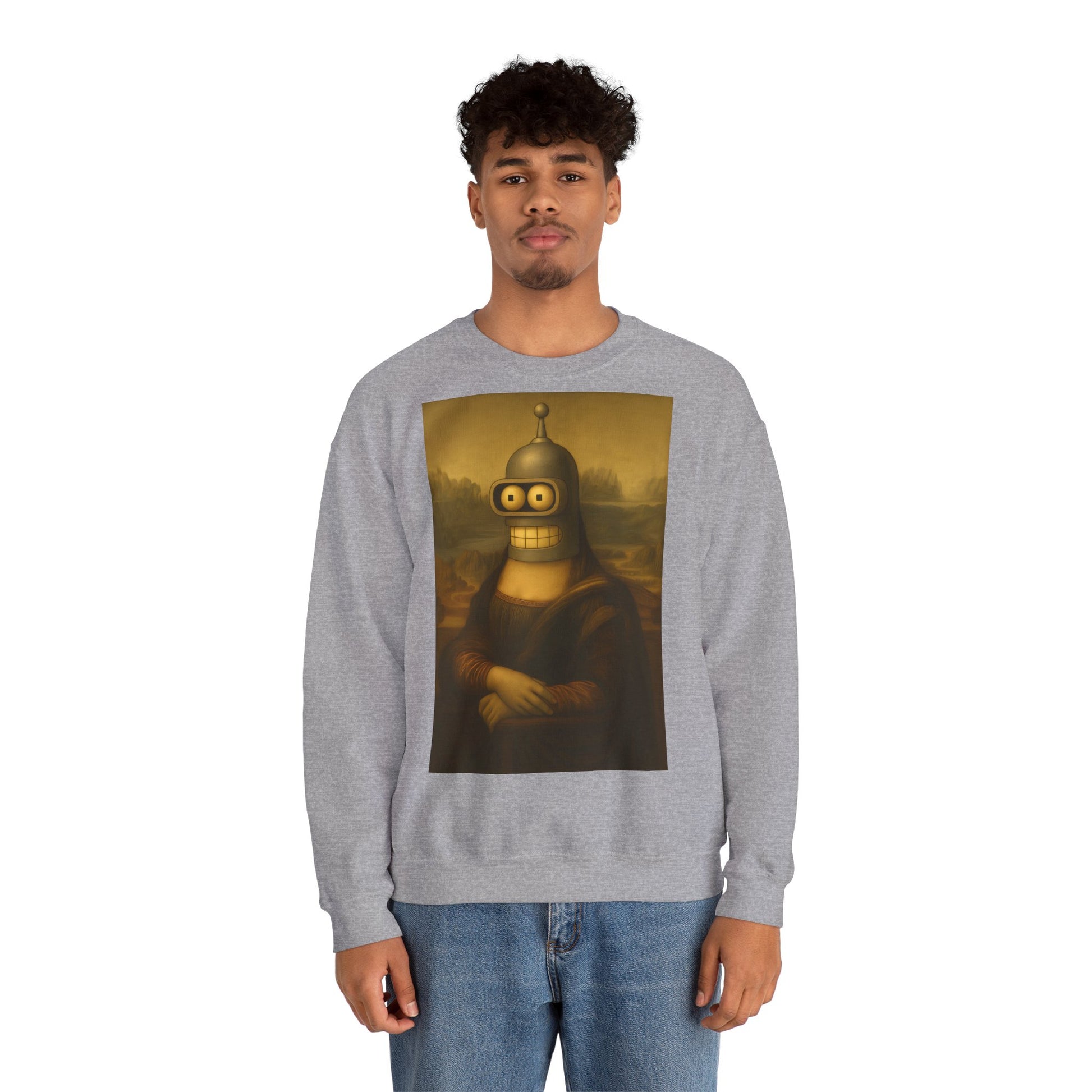 Vintage Motiv – Mona Bender Sweatshirt – Lustiges Nerd Pullover-Motiv mit Mona Lisa & Bender | True Insights Design mit Humor