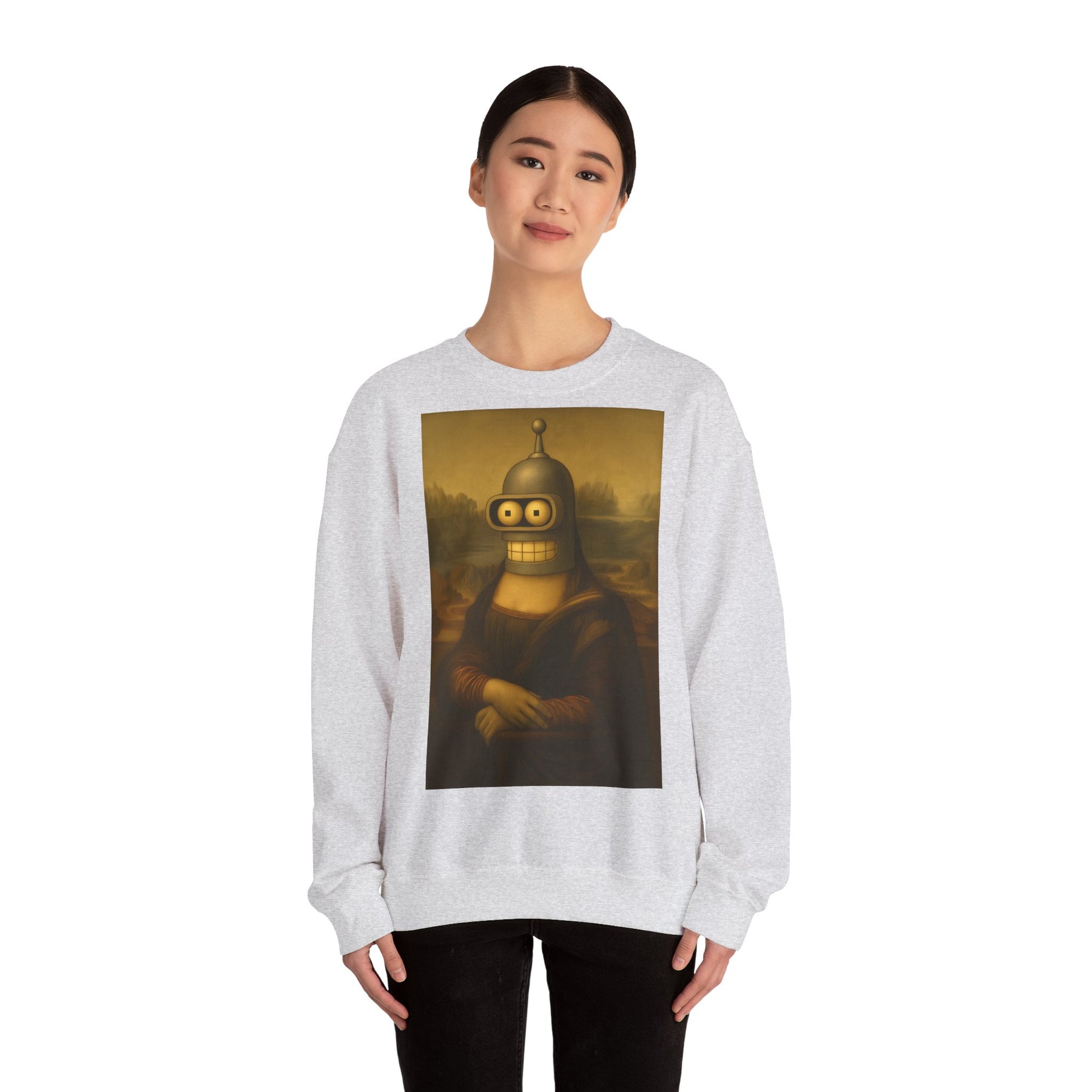 Vintage Motiv – Mona Bender Sweatshirt – Lustiges Nerd Pullover-Motiv mit Mona Lisa & Bender | True Insights Design mit Humor