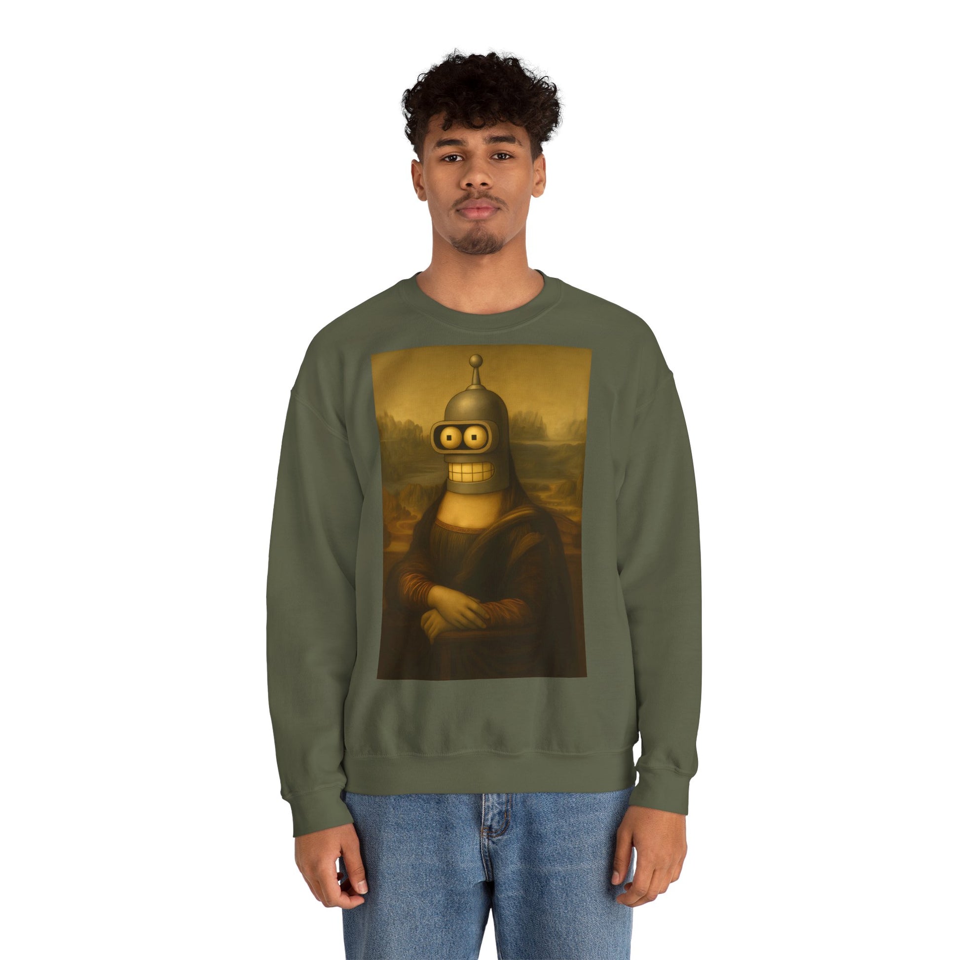 Vintage Motiv – Mona Bender Sweatshirt – Lustiges Nerd Pullover-Motiv mit Mona Lisa & Bender | True Insights Design mit Humor