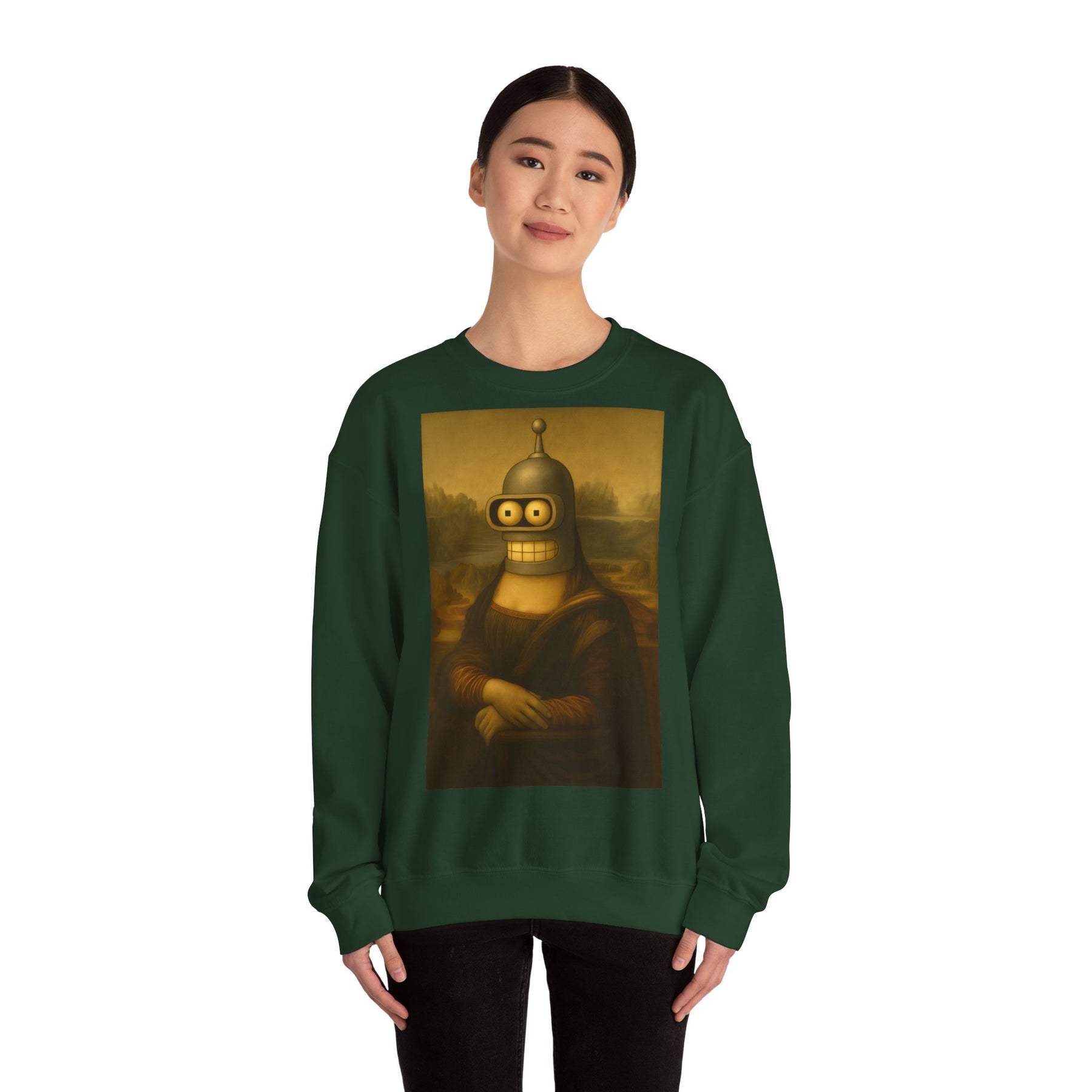 Vintage Motiv – Mona Bender Sweatshirt – Lustiges Nerd Pullover-Motiv mit Mona Lisa & Bender | True Insights Design mit Humor