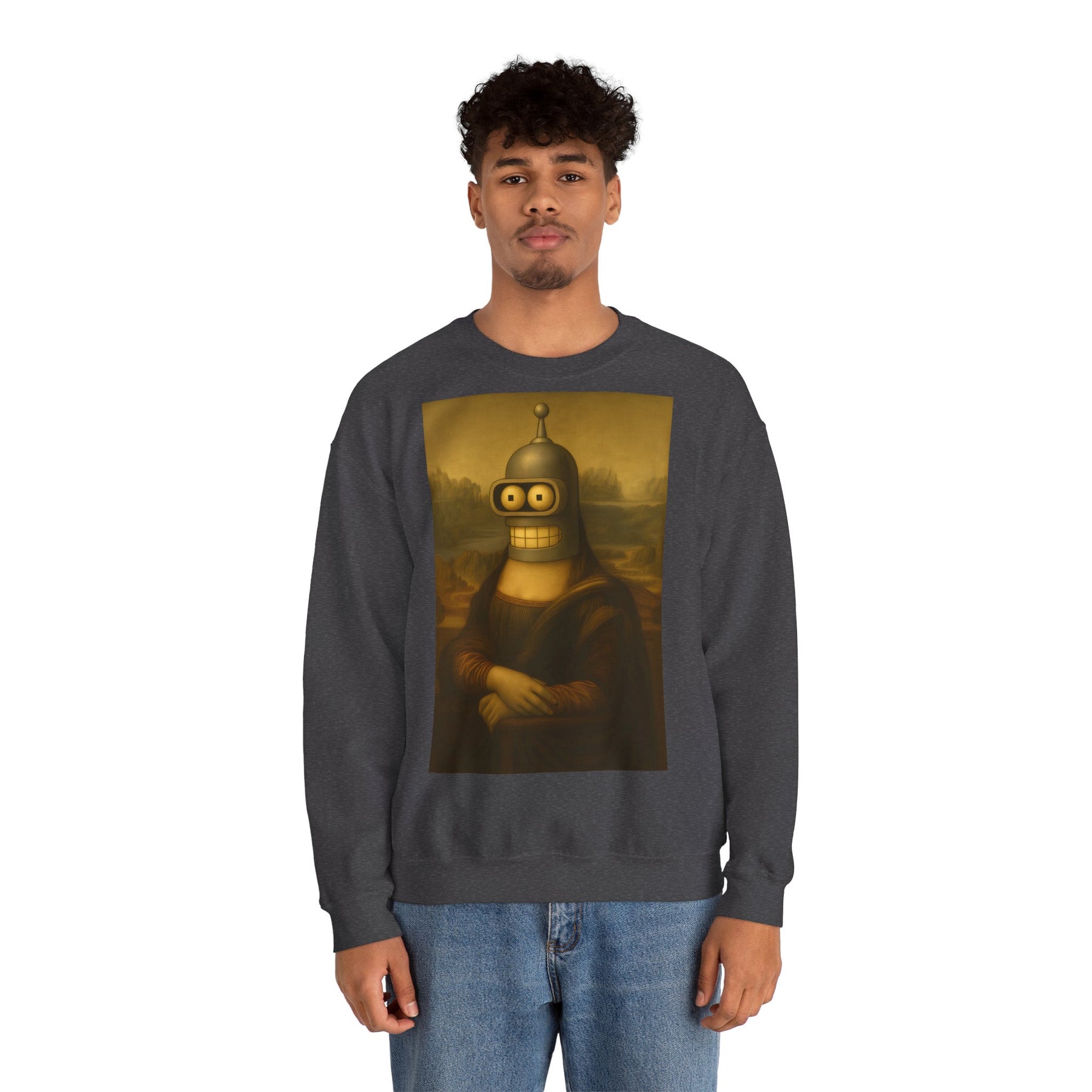 Vintage Motiv – Mona Bender Sweatshirt – Lustiges Nerd Pullover-Motiv mit Mona Lisa & Bender | True Insights Design mit Humor