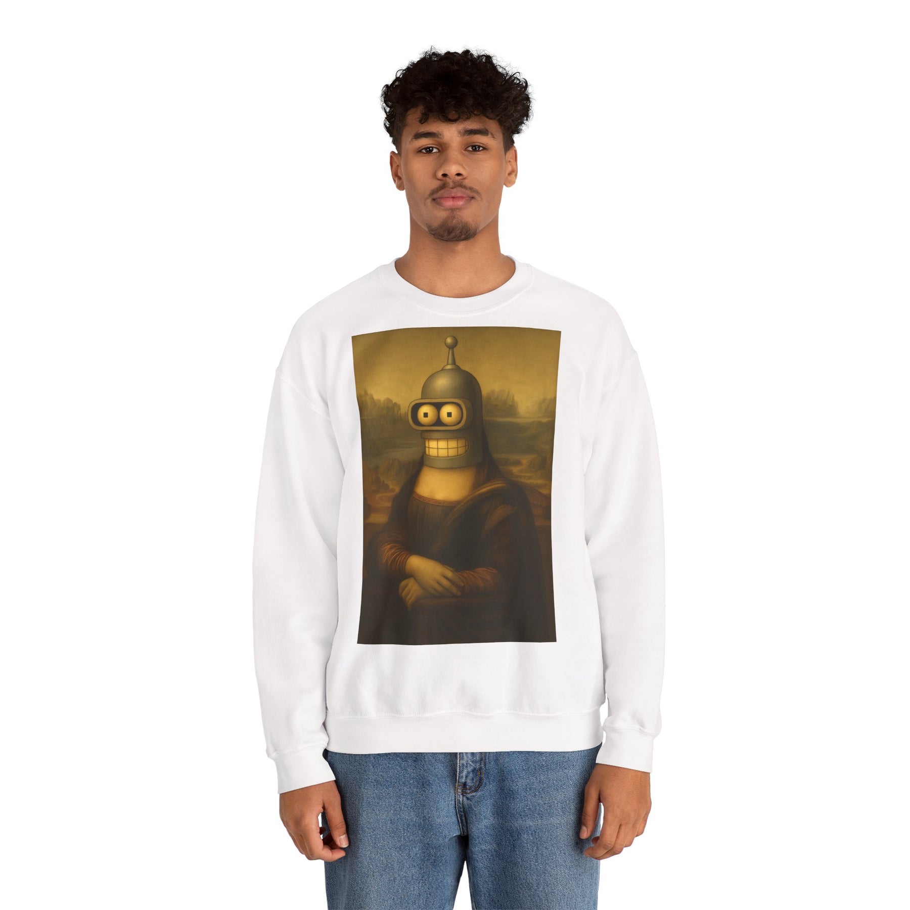 Vintage Motiv – Mona Bender Sweatshirt – Lustiges Nerd Pullover-Motiv mit Mona Lisa & Bender | True Insights Design mit Humor