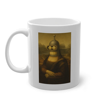 Mona Bender Tasse – Mona Lisa mit Bender-Kopf | Lustige Kunst-Parodie für Nerds-Mug-True Insights