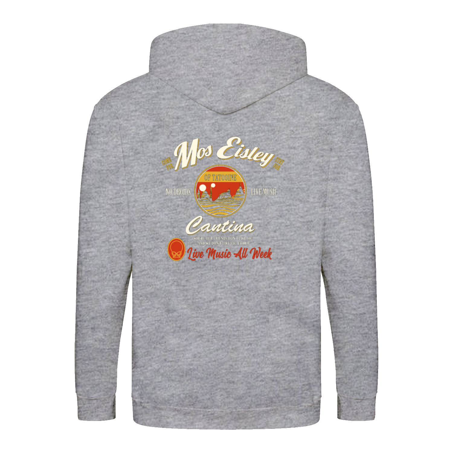 Mos Eisley Cantina Zip Hoodie – Backprint „Live Music All Week“-Zip Hoodie-True Insights