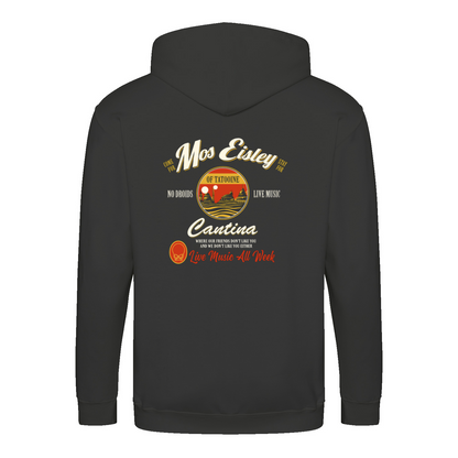 Mos Eisley Cantina Zip Hoodie – Backprint „Live Music All Week“-Zip Hoodie-True Insights