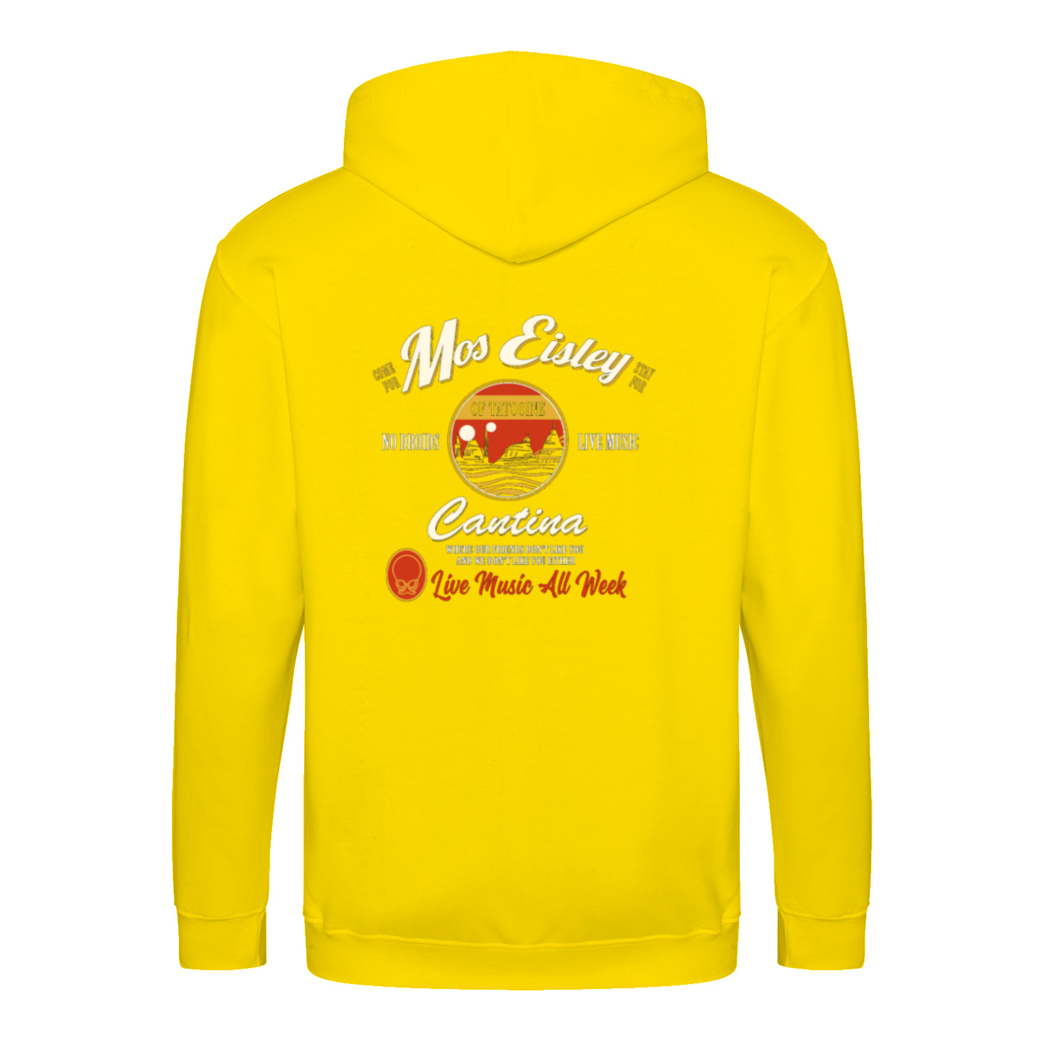 Mos Eisley Cantina Zip Hoodie – Backprint „Live Music All Week“-Zip Hoodie-True Insights