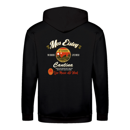 Mos Eisley Cantina Zip Hoodie – Backprint „Live Music All Week“-Zip Hoodie-True Insights