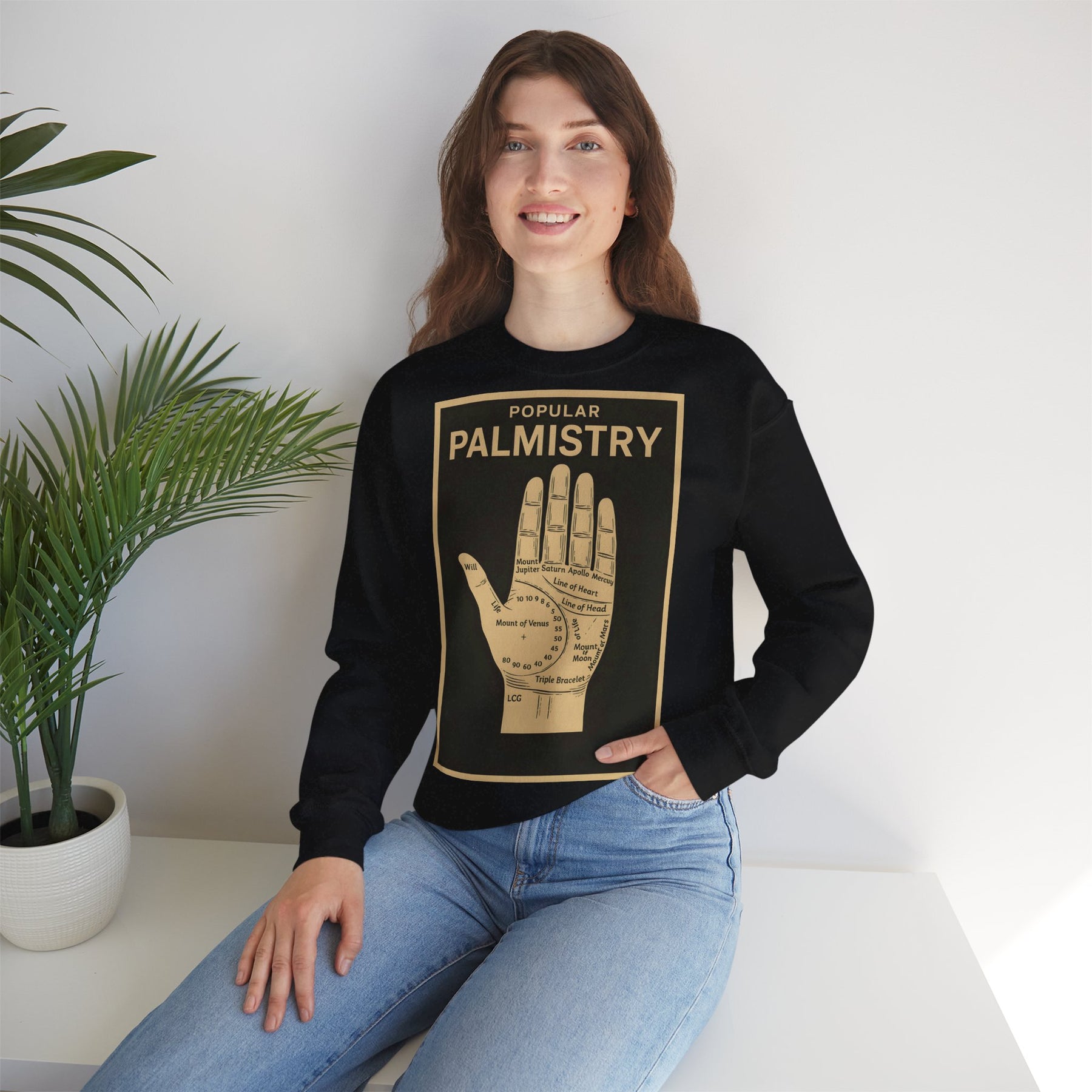 Vintage Motiv – Palmistry Sweatshirt – Retro-Handlesen-Design | Mystik trifft Ironie | True Insights Design mit Humor