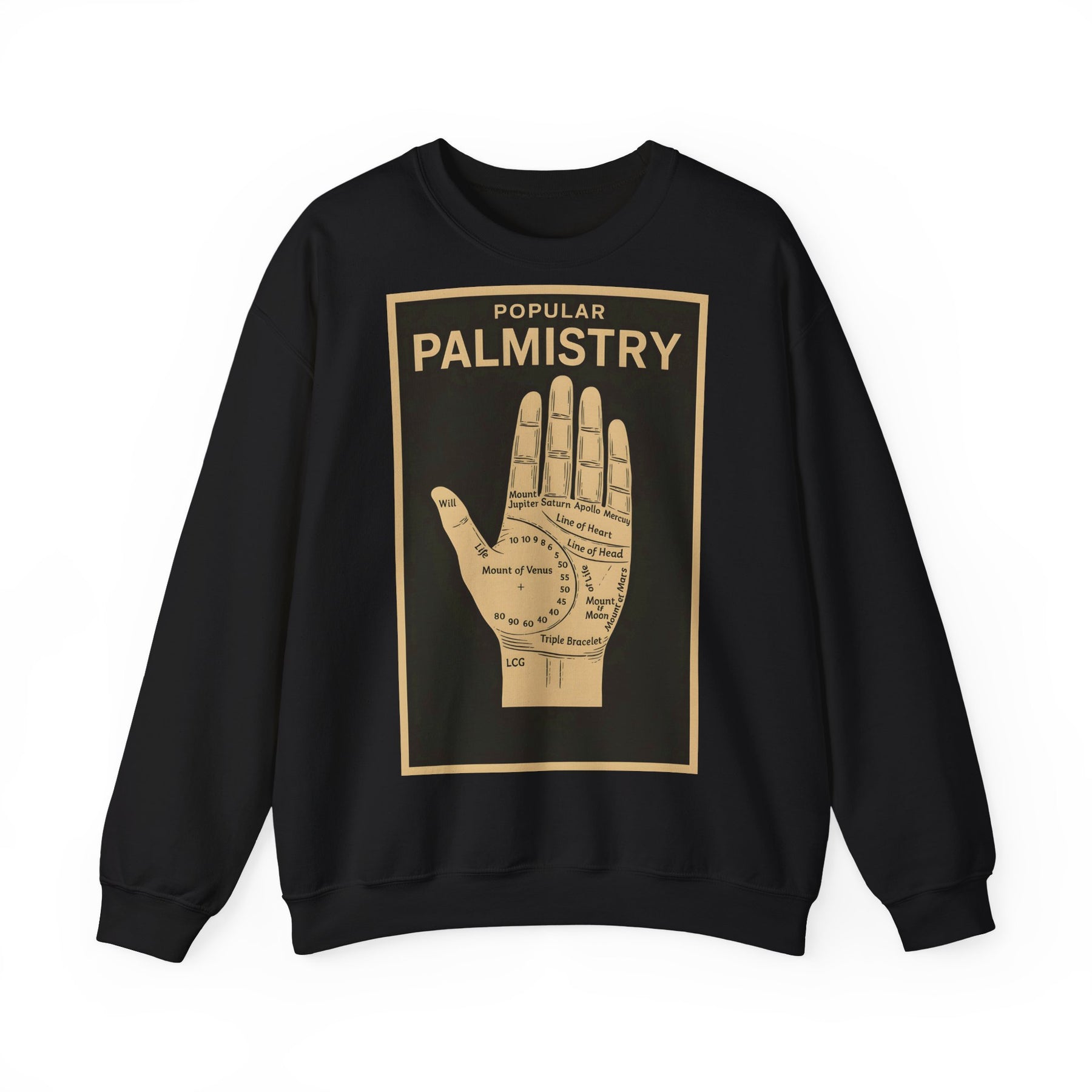 Vintage Motiv – Palmistry Sweatshirt – Retro-Handlesen-Design | Mystik trifft Ironie | True Insights Design mit Humor
