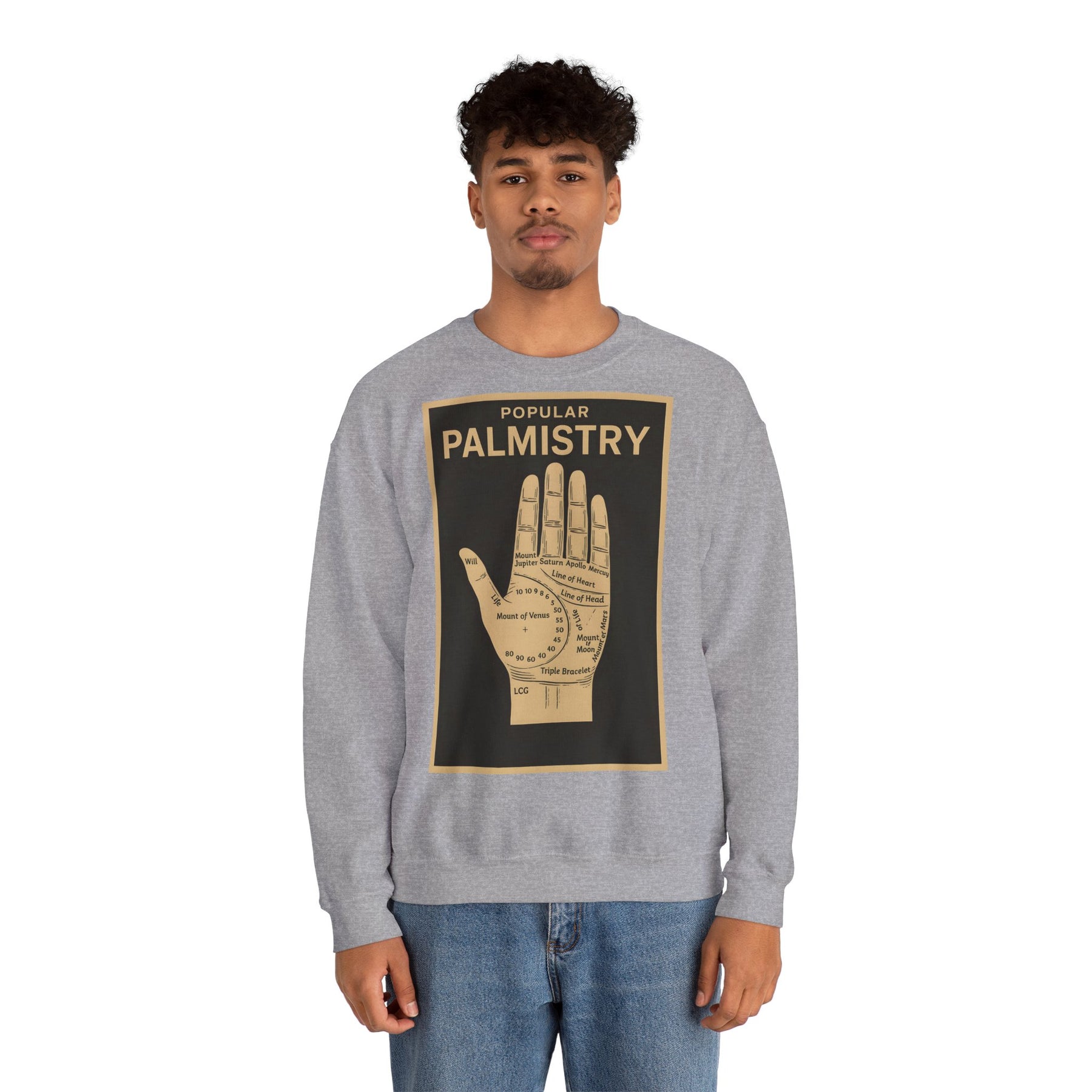 Vintage Motiv – Palmistry Sweatshirt – Retro-Handlesen-Design | Mystik trifft Ironie | True Insights Design mit Humor