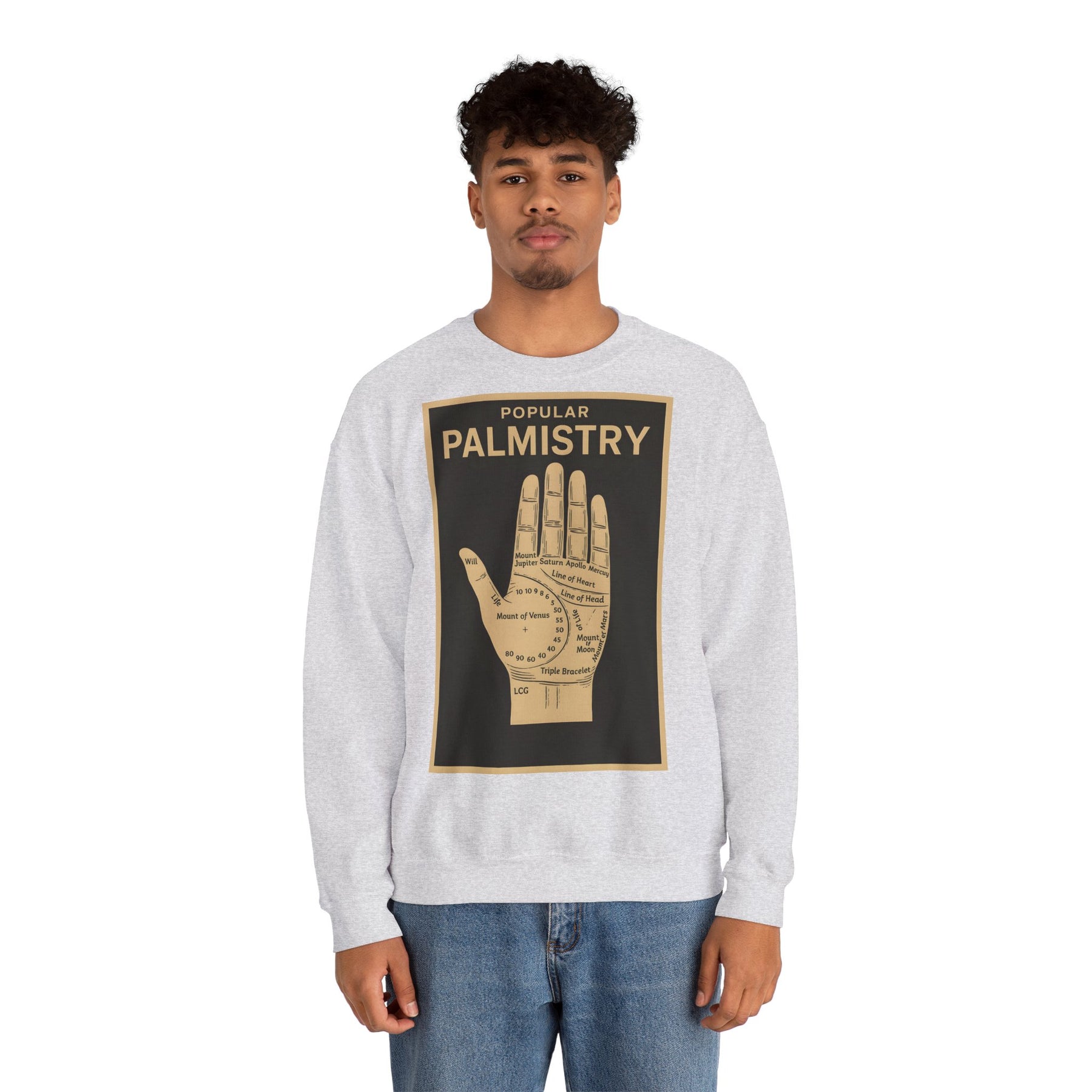 Vintage Motiv – Palmistry Sweatshirt – Retro-Handlesen-Design | Mystik trifft Ironie | True Insights Design mit Humor