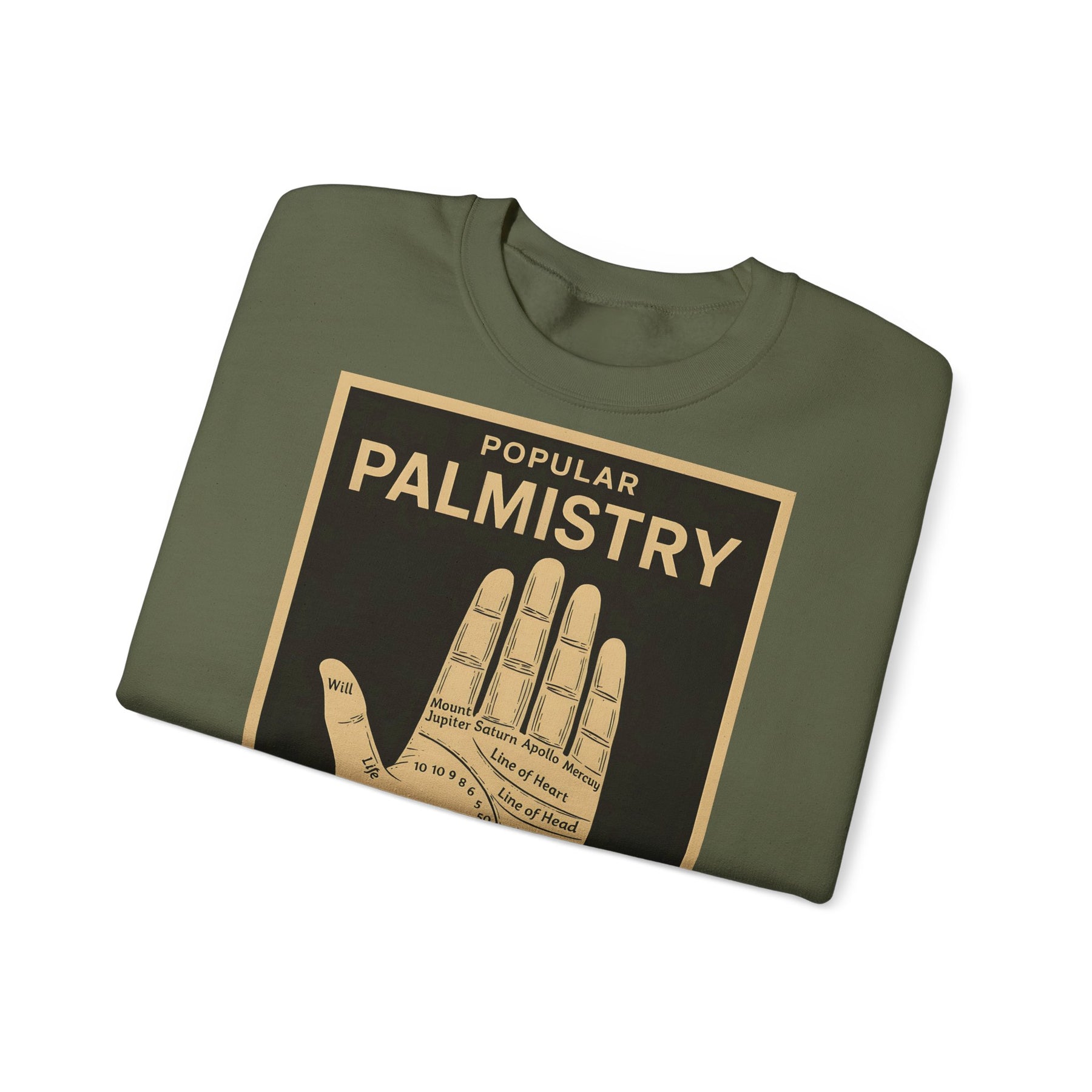 Vintage Motiv – Palmistry Sweatshirt – Retro-Handlesen-Design | Mystik trifft Ironie | True Insights Design mit Humor