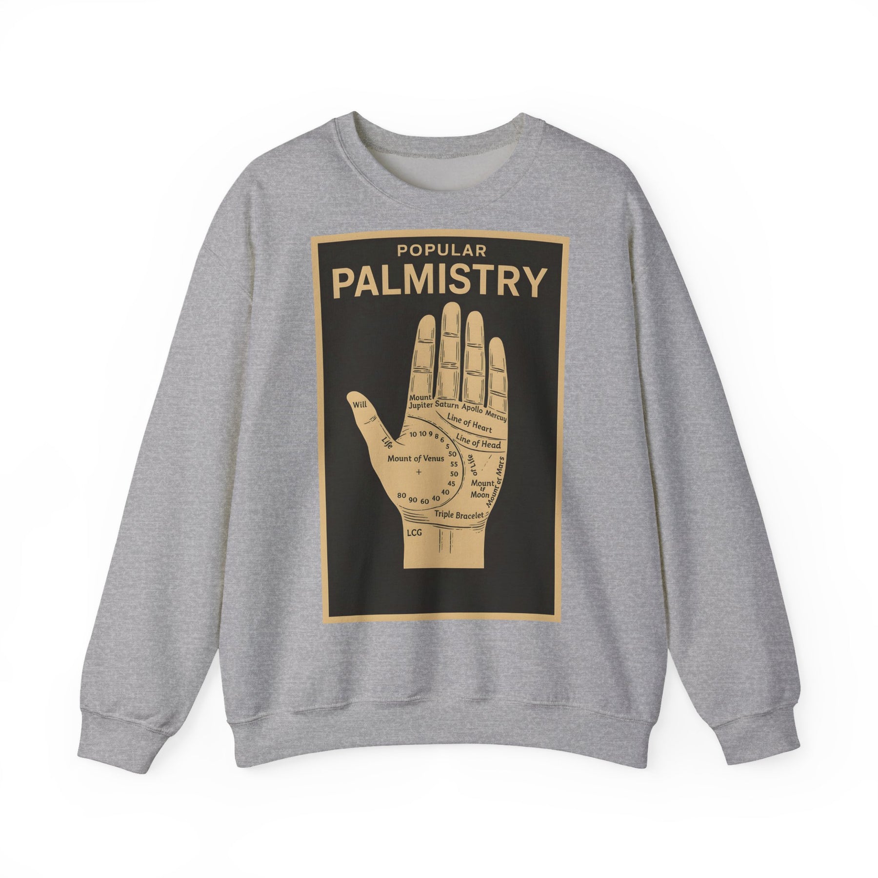 Vintage Motiv – Palmistry Sweatshirt – Retro-Handlesen-Design | Mystik trifft Ironie | True Insights Design mit Humor