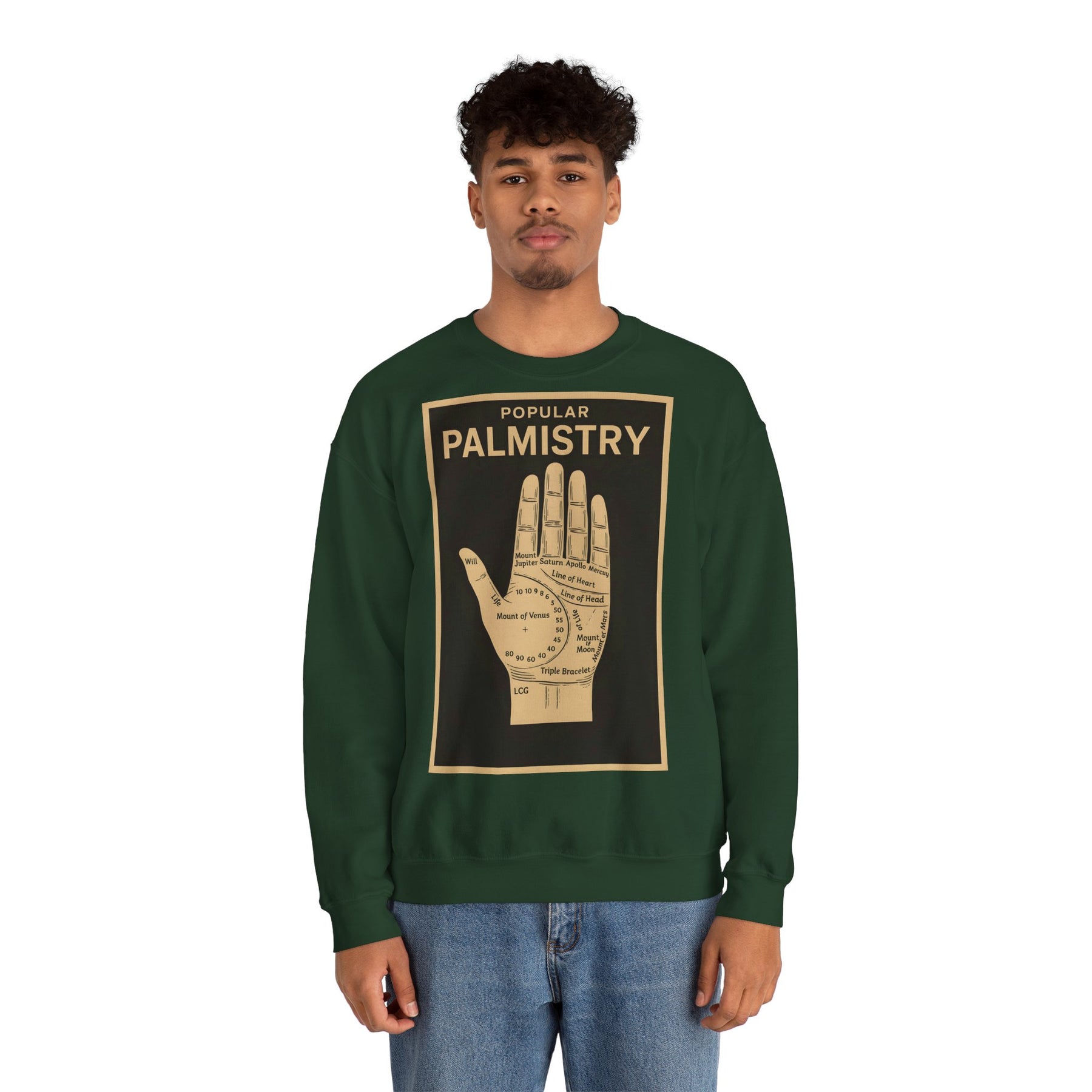 Vintage Motiv – Palmistry Sweatshirt – Retro-Handlesen-Design | Mystik trifft Ironie | True Insights Design mit Humor