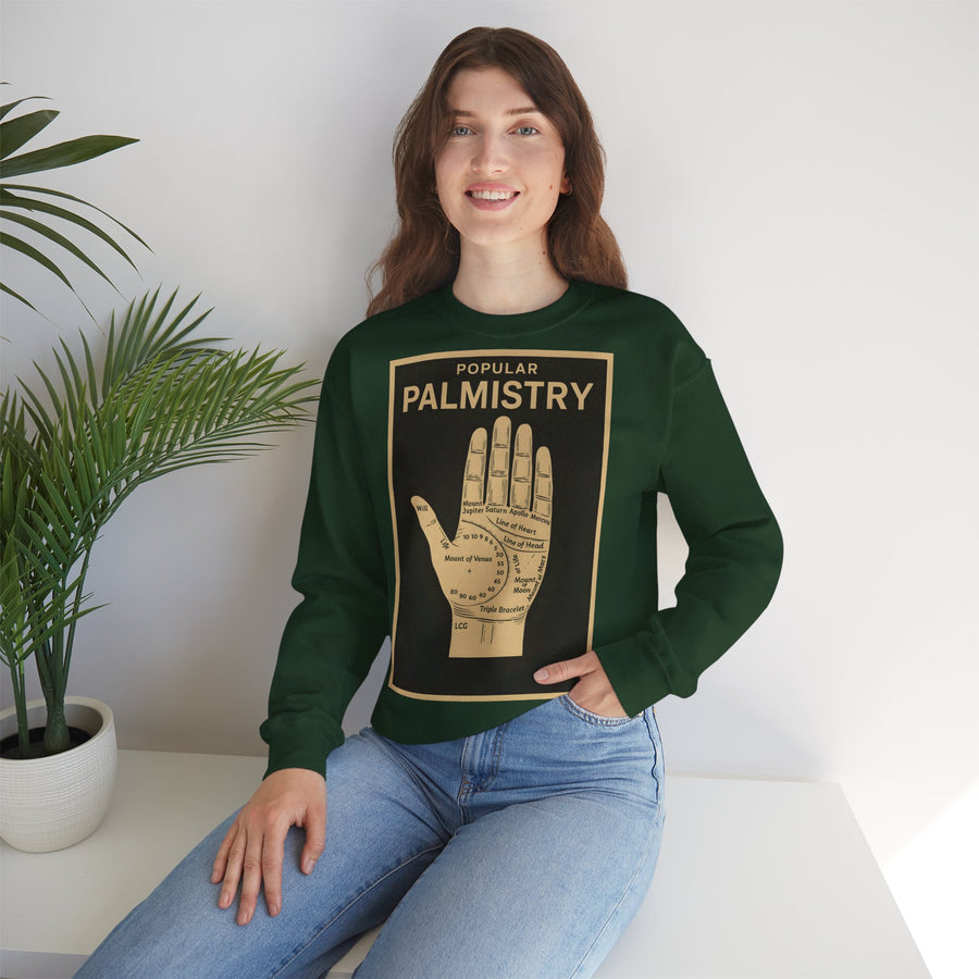 Sweat-shirt chiromancie – Motif chiromancie rétro | Mysticisme et ironie