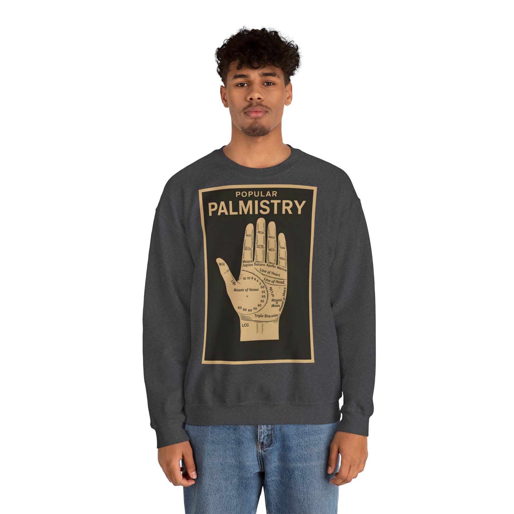 Vintage Motiv – Palmistry Sweatshirt – Retro-Handlesen-Design | Mystik trifft Ironie | True Insights Design mit Humor