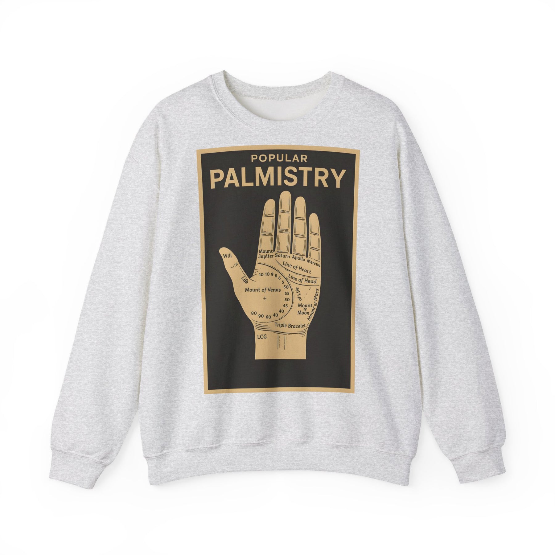 Vintage Motiv – Palmistry Sweatshirt – Retro-Handlesen-Design | Mystik trifft Ironie | True Insights Design mit Humor