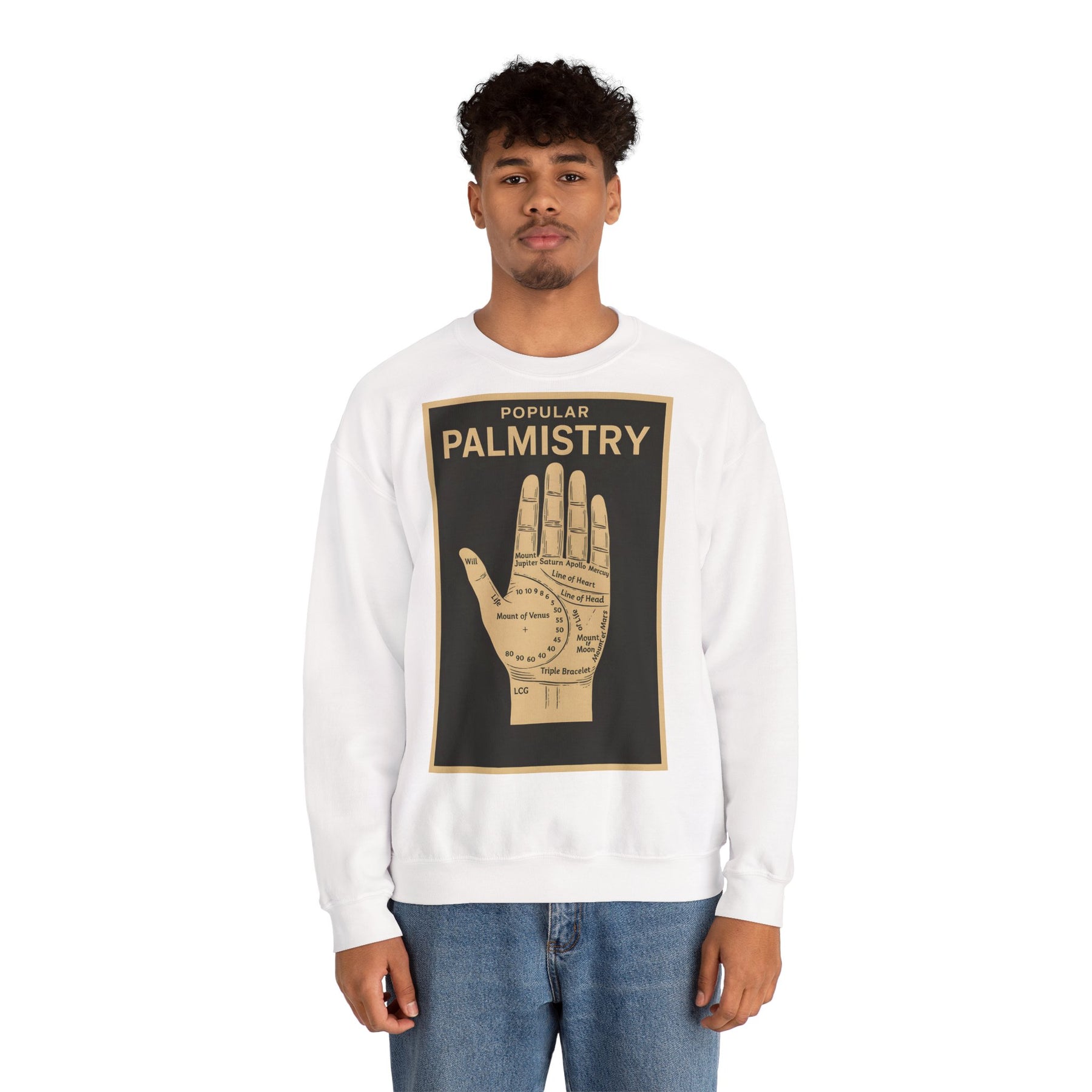 Vintage Motiv – Palmistry Sweatshirt – Retro-Handlesen-Design | Mystik trifft Ironie | True Insights Design mit Humor